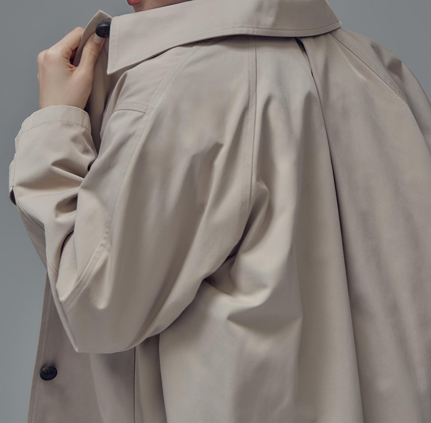 ステンカラーハーフコート ベージュ4