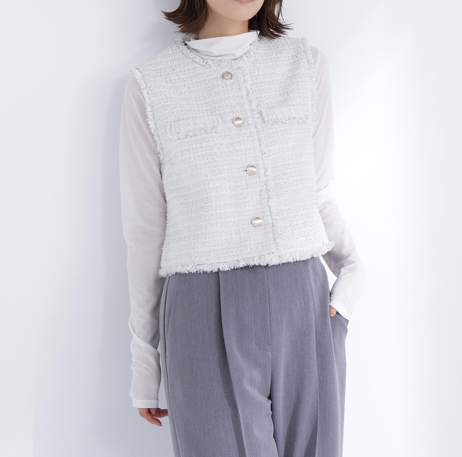 ツイードシリーズ コンパクトジレ オフ系2