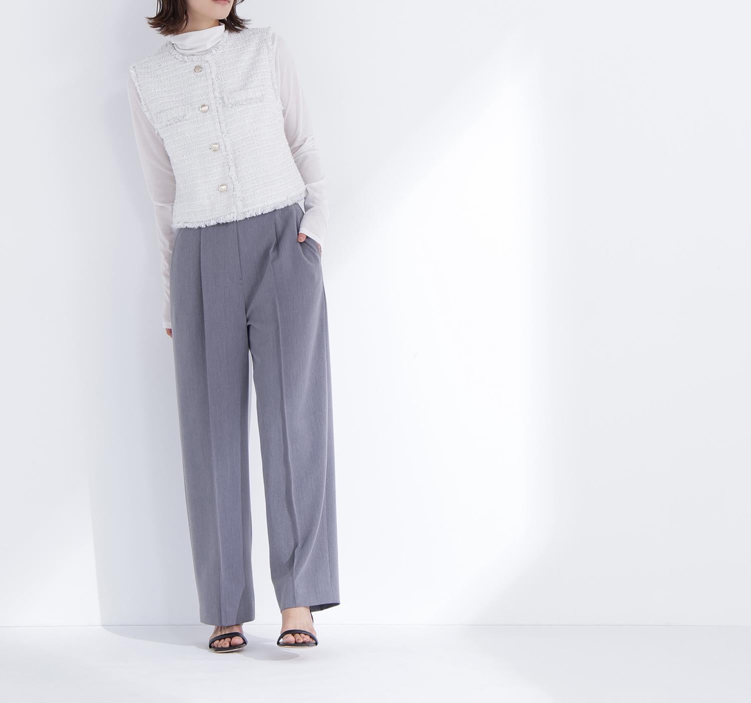 ツイードシリーズ コンパクトジレ オフ系2