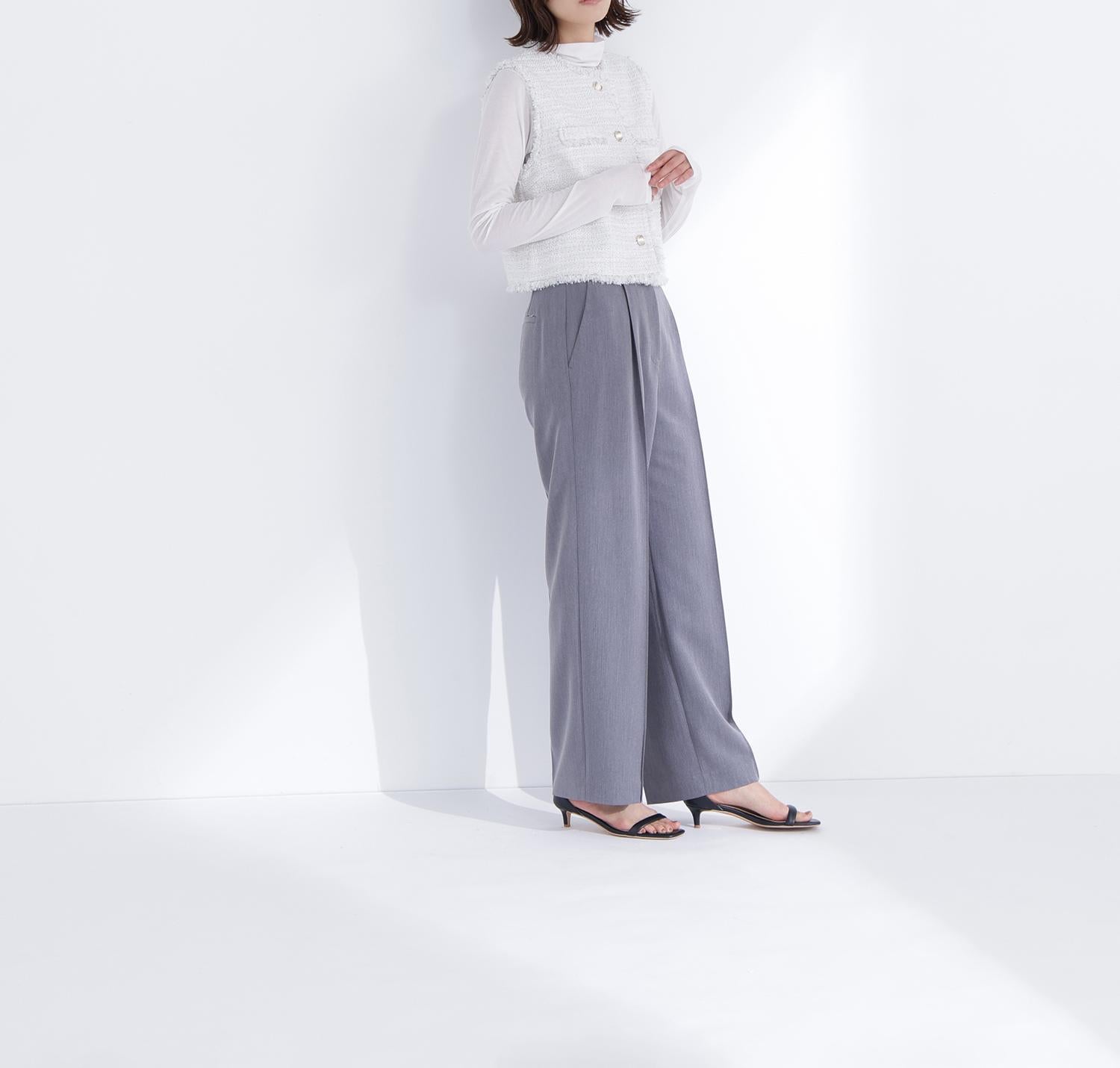 ツイードシリーズ コンパクトジレ オフ系2