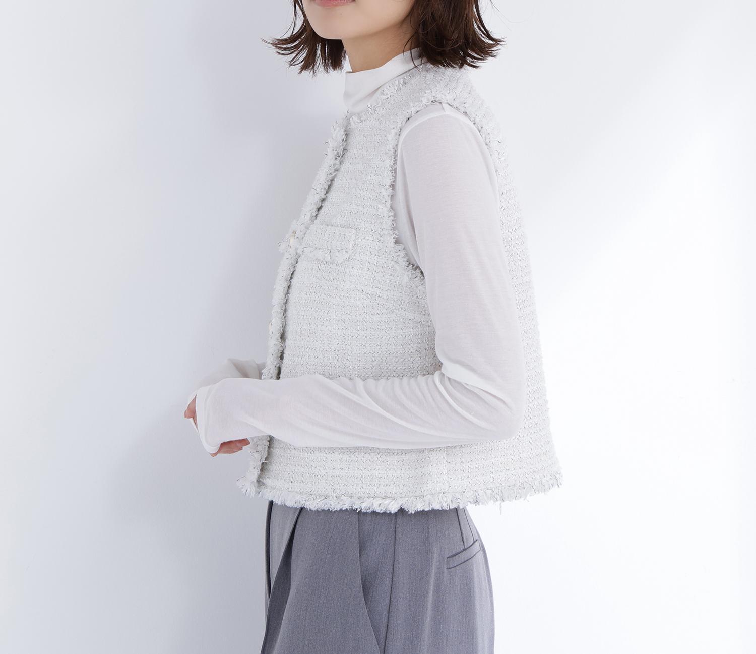 ツイードシリーズ コンパクトジレ オフ系2