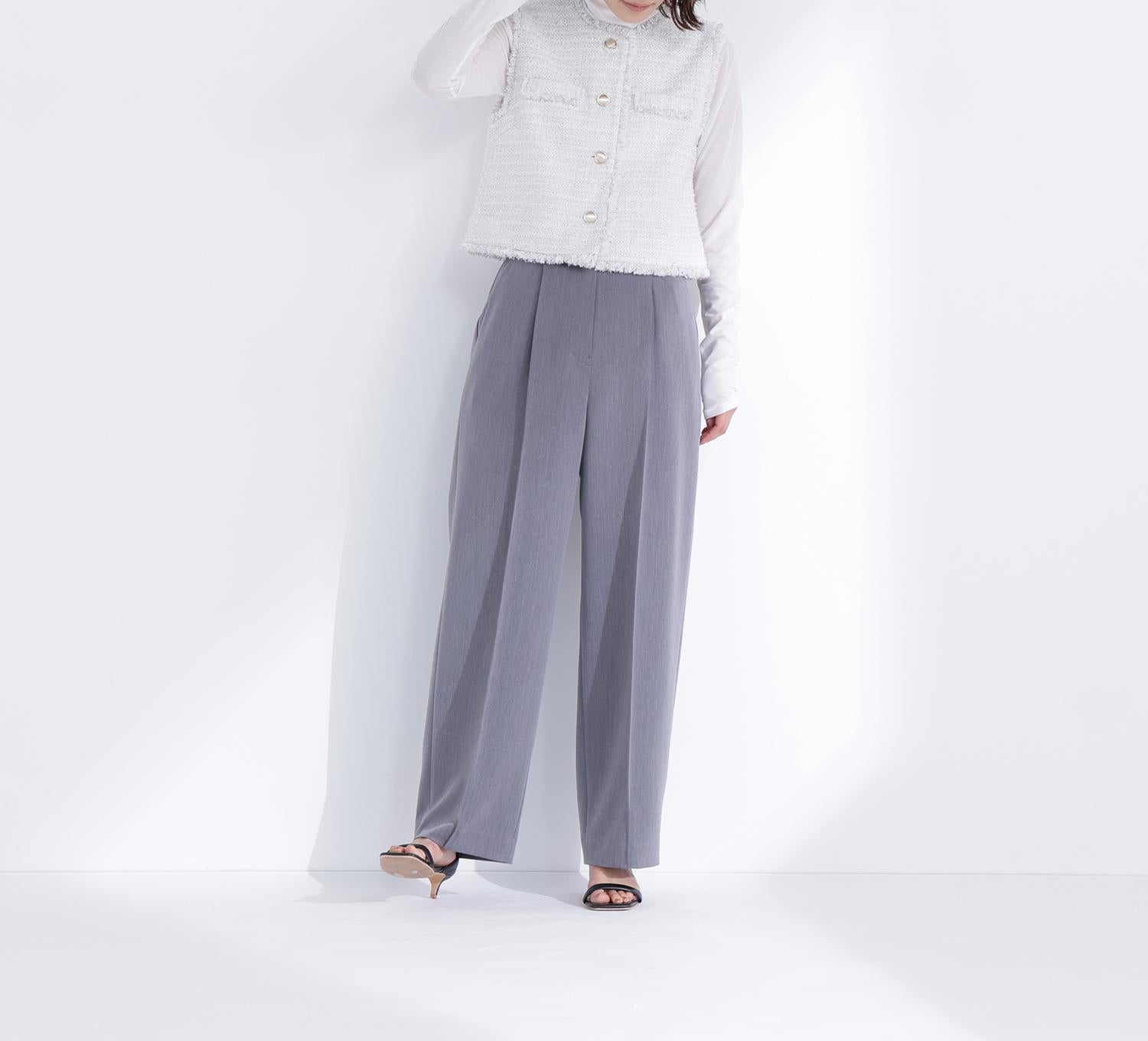 ツイードシリーズ コンパクトジレ オフ系2