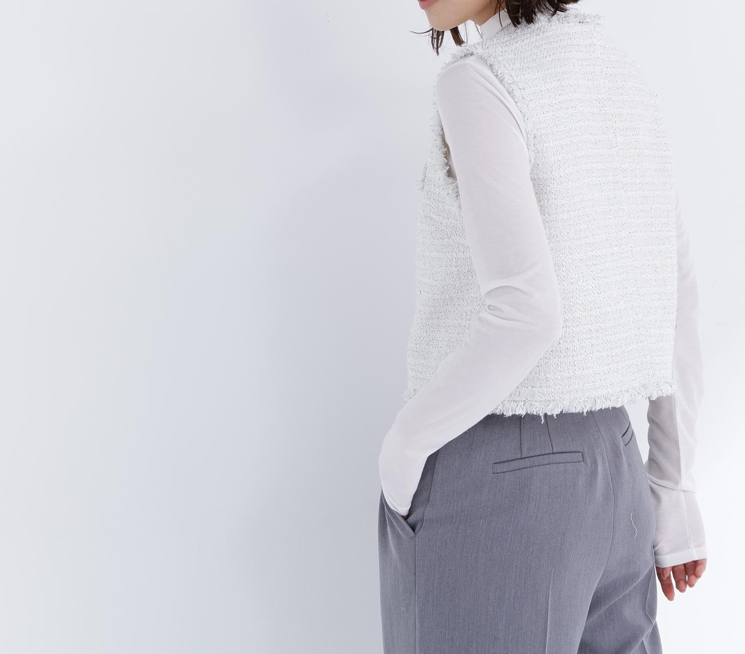 ツイードシリーズ コンパクトジレ オフ系2