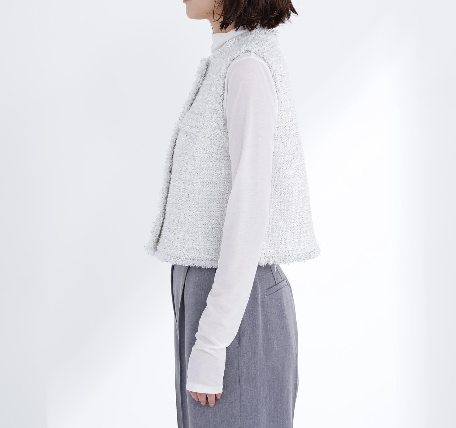 ツイードシリーズ コンパクトジレ オフ系2