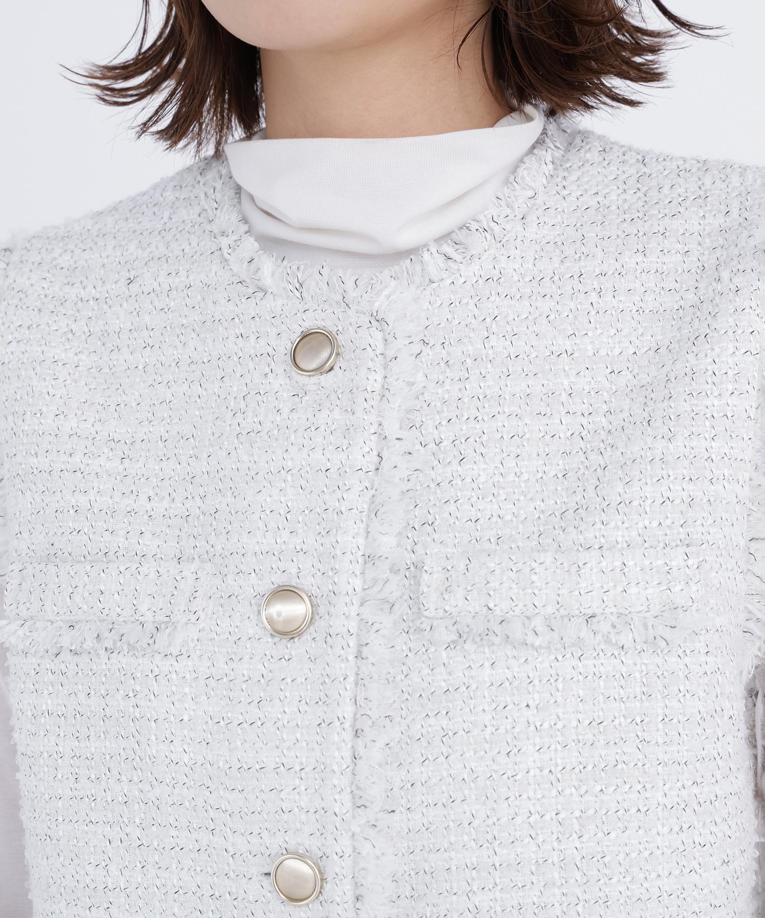 ツイードシリーズ コンパクトジレ オフ系2