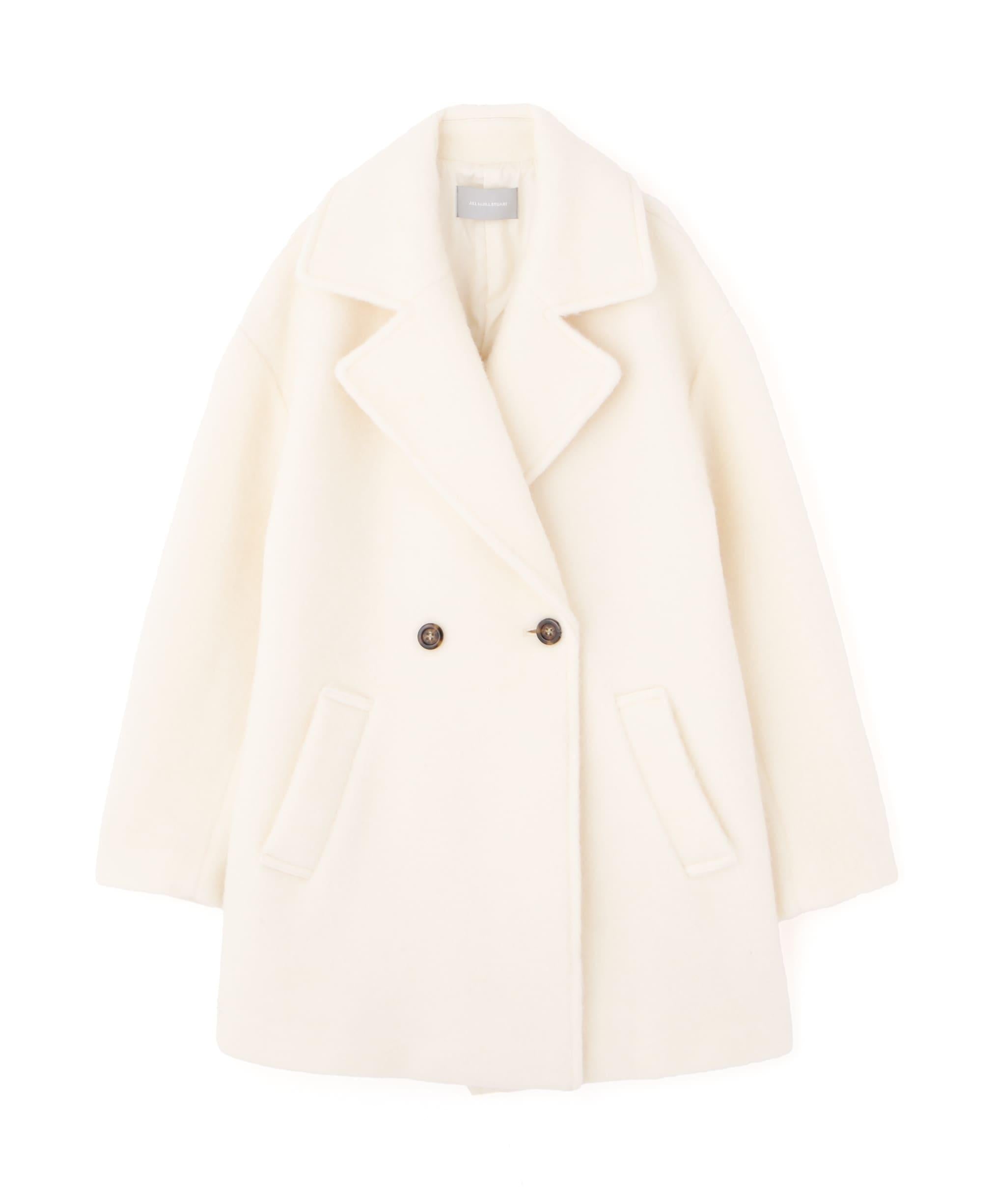 シャギー・ツィード素材バリエーションミドル丈コート