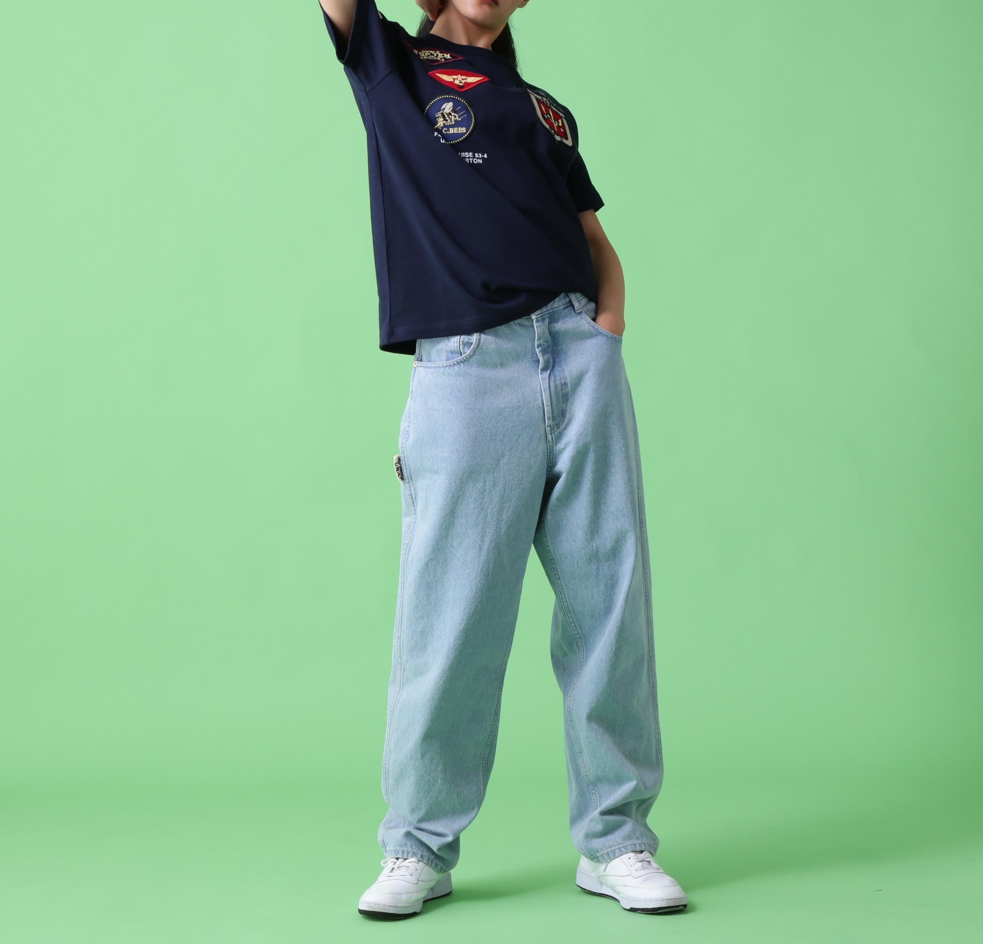 《WER&DEPOT限定》トップガン ワッペン Tシャツ/ TOP GUN WAPPEN S/S C>EW NECK T-SHI>T ネイビー