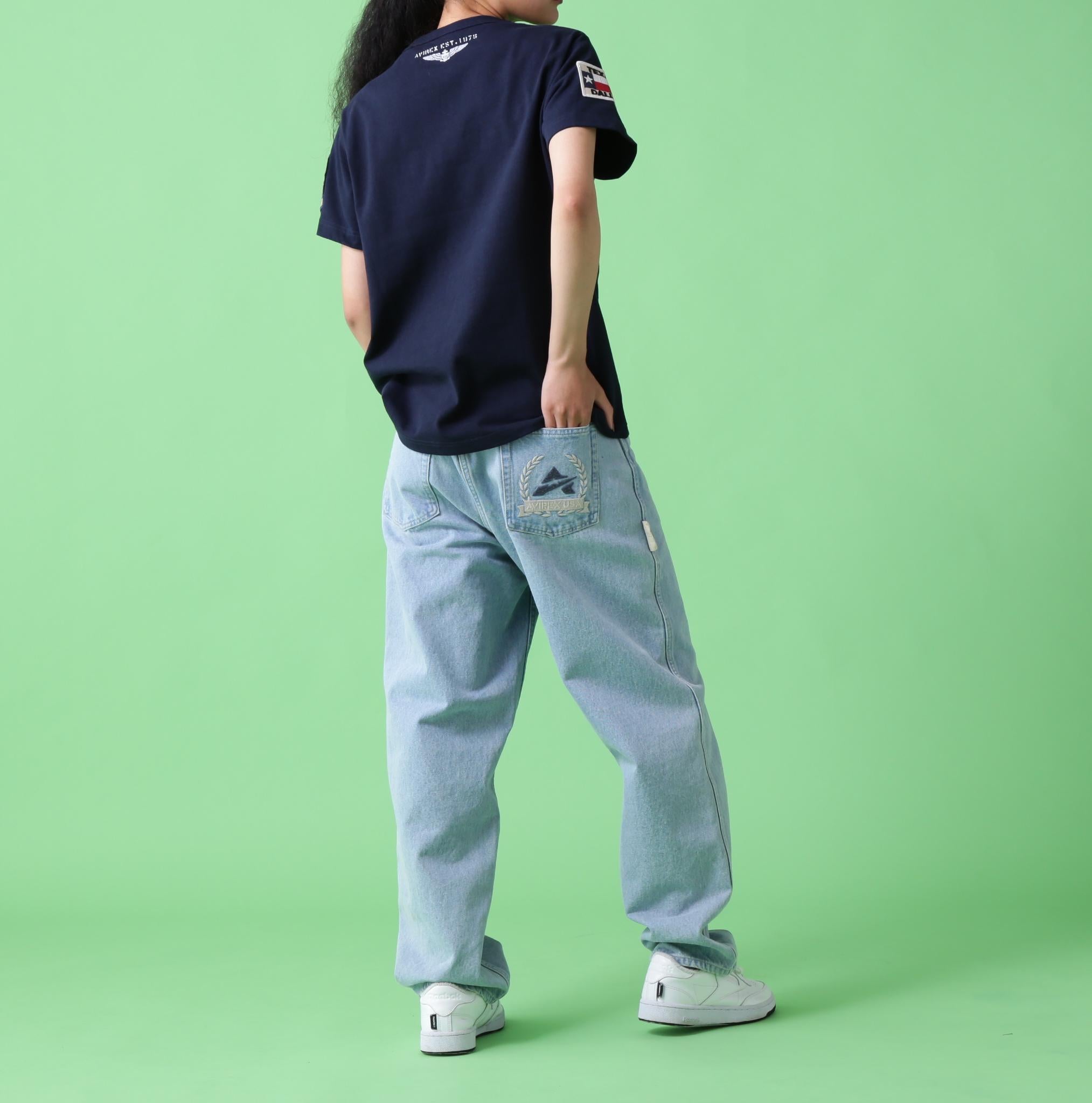 《WER&DEPOT限定》トップガン ワッペン Tシャツ/ TOP GUN WAPPEN S/S C>EW NECK T-SHI>T ネイビー