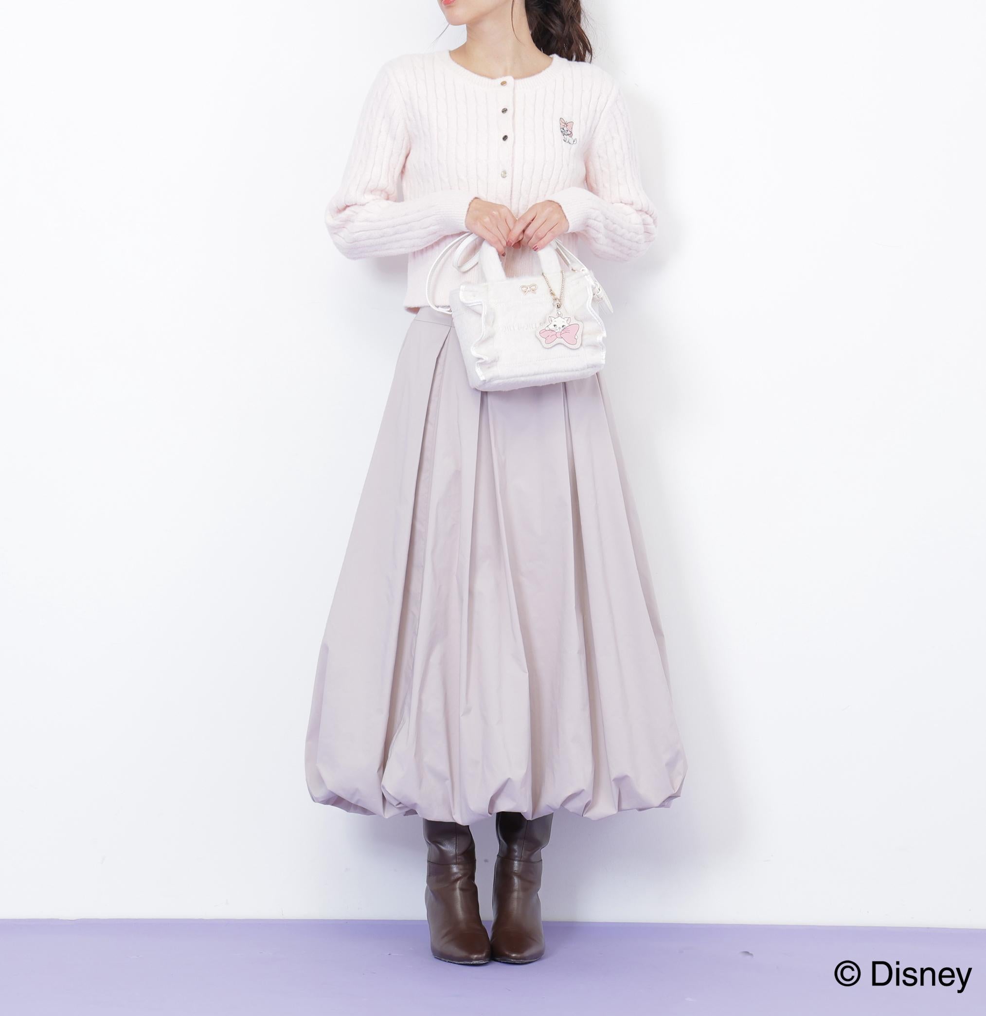 Disney Marie/ミニフリルトートバッグ ホワイト