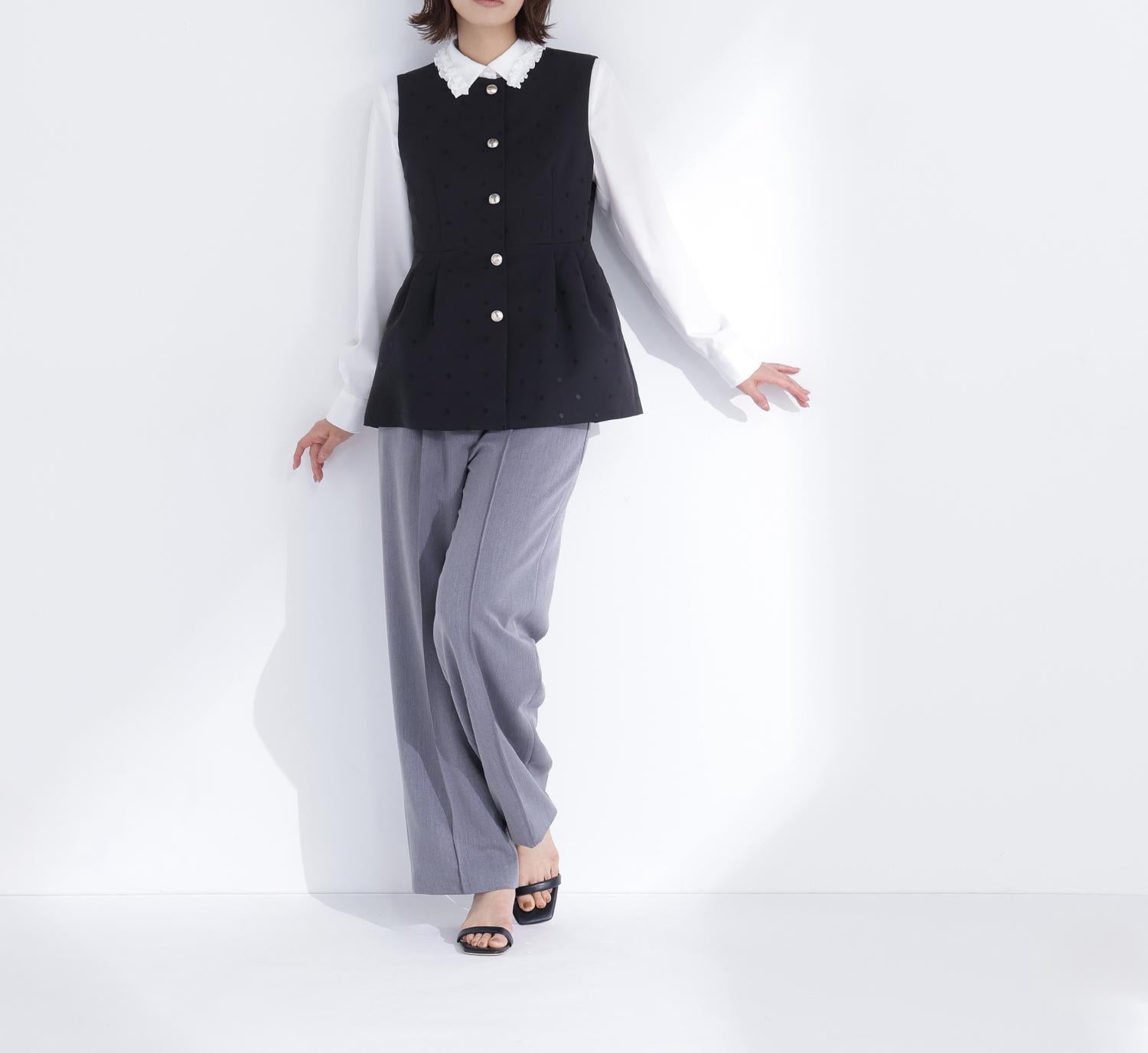 ドットペプラムジレ ブラック