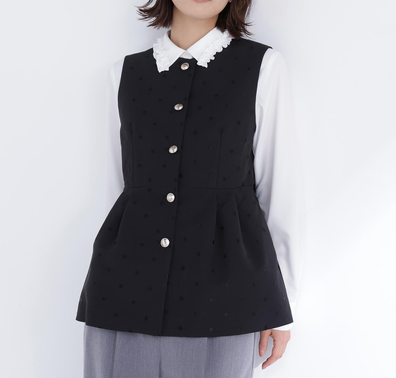 ドットペプラムジレ ブラック