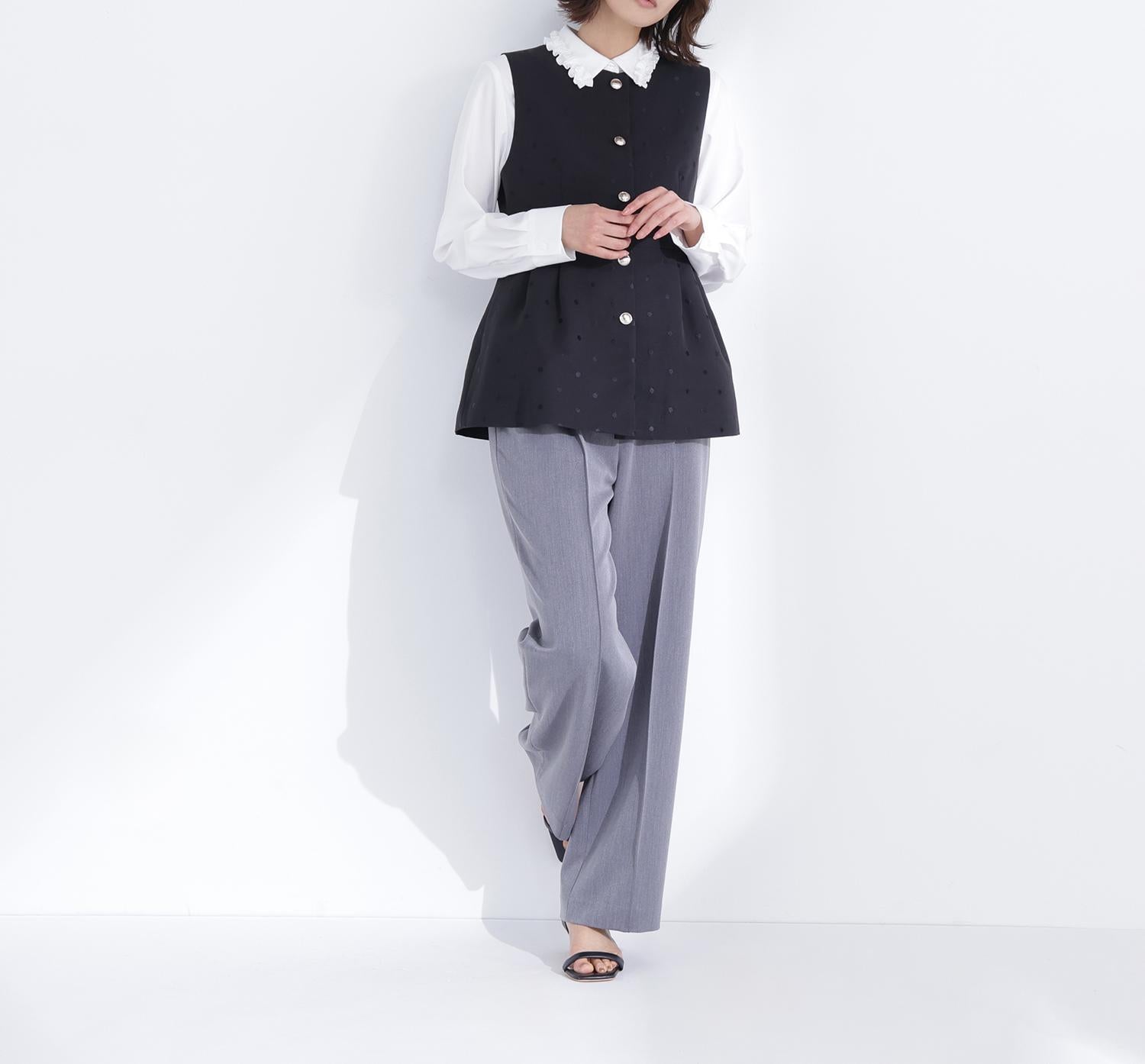 ドットペプラムジレ ブラック