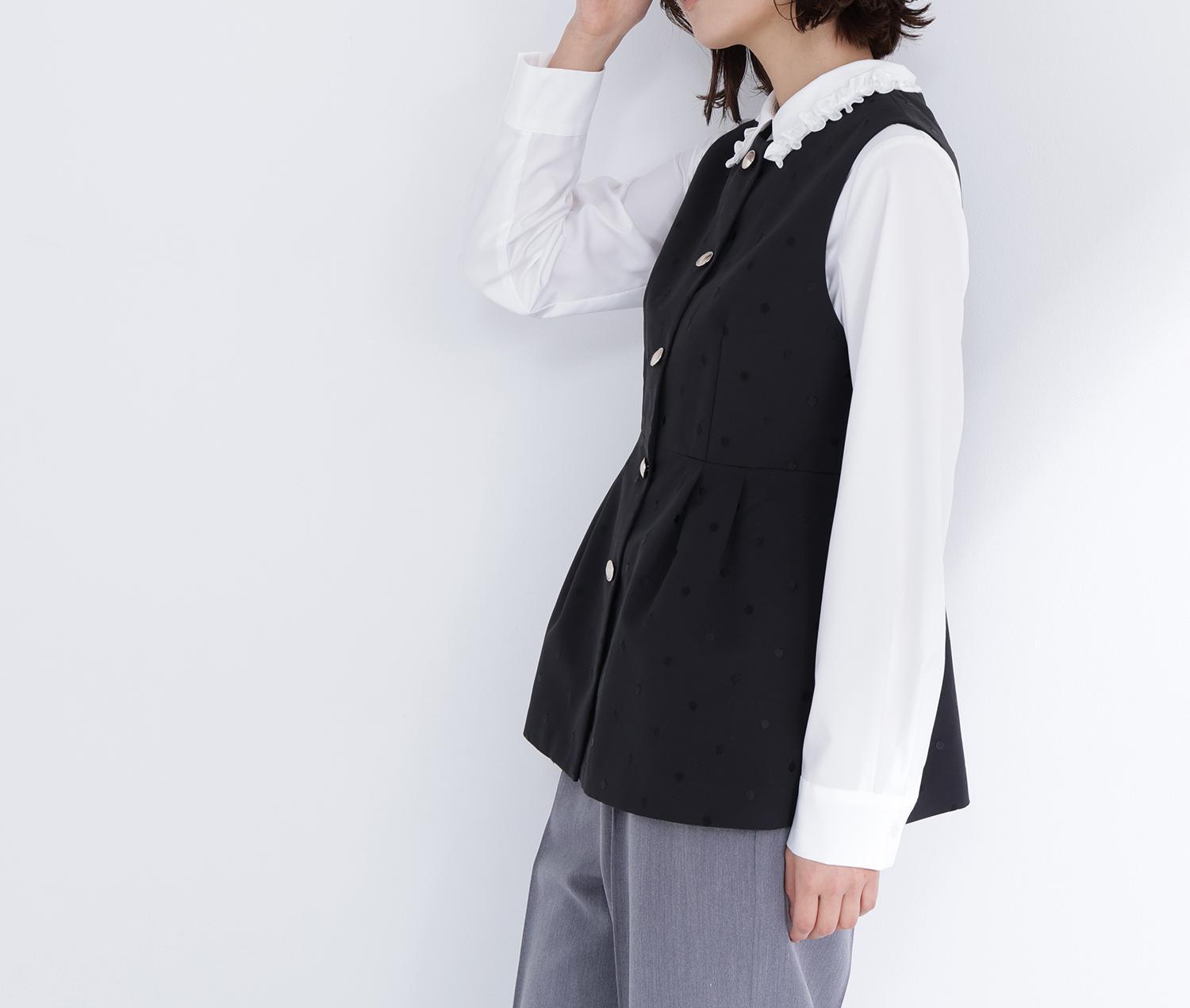 ドットペプラムジレ ブラック