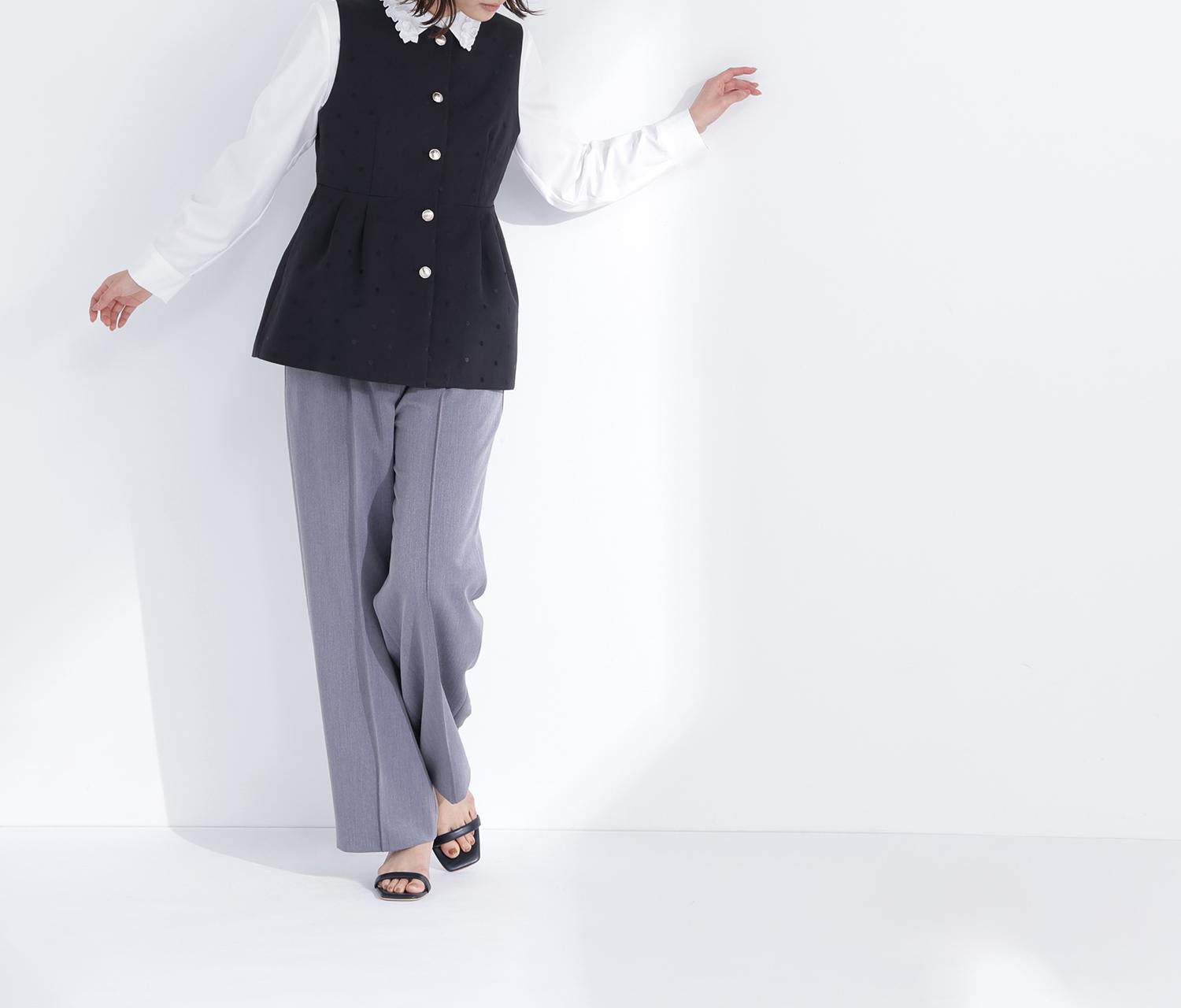 ドットペプラムジレ ブラック