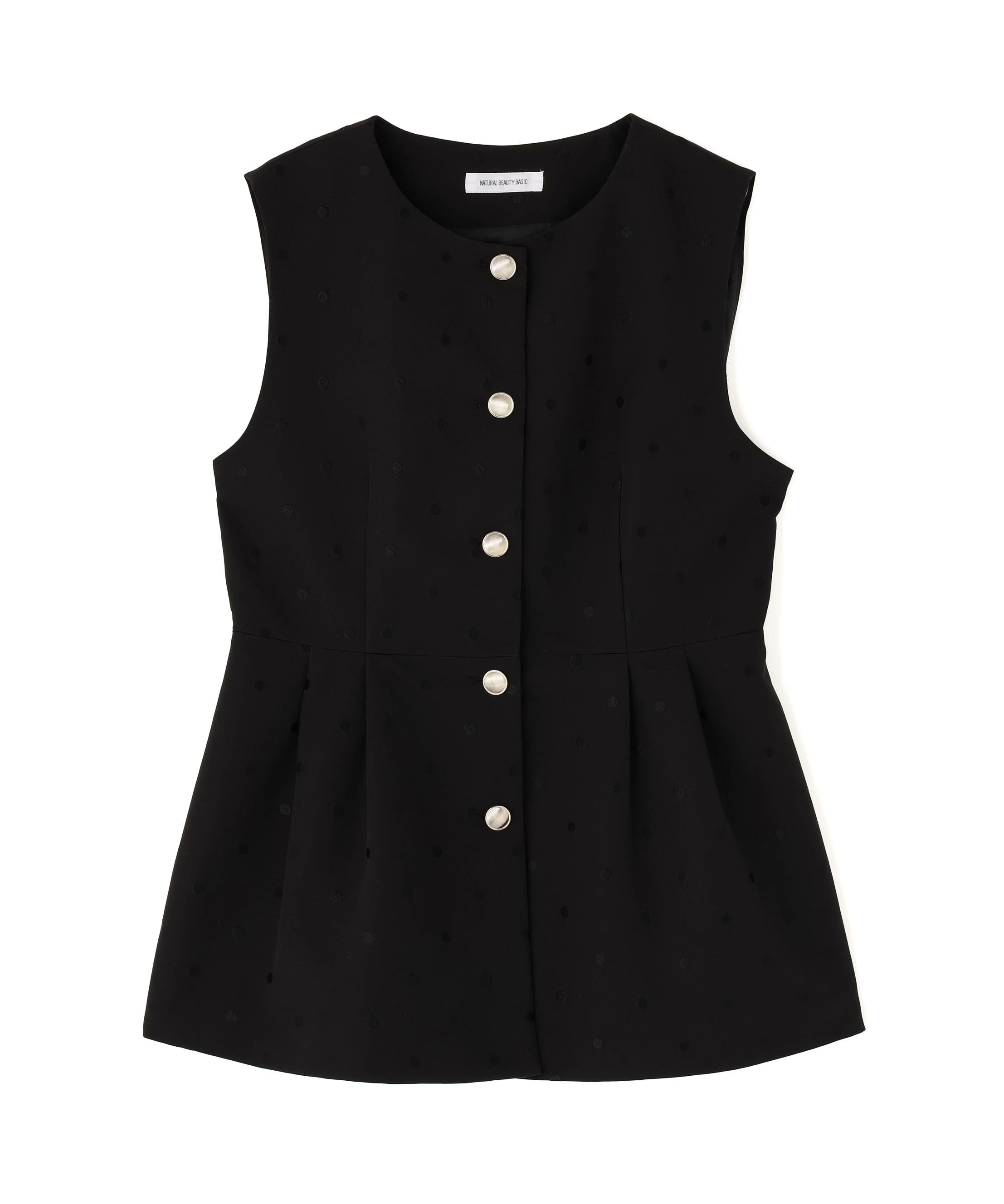 ドットペプラムジレ ブラック