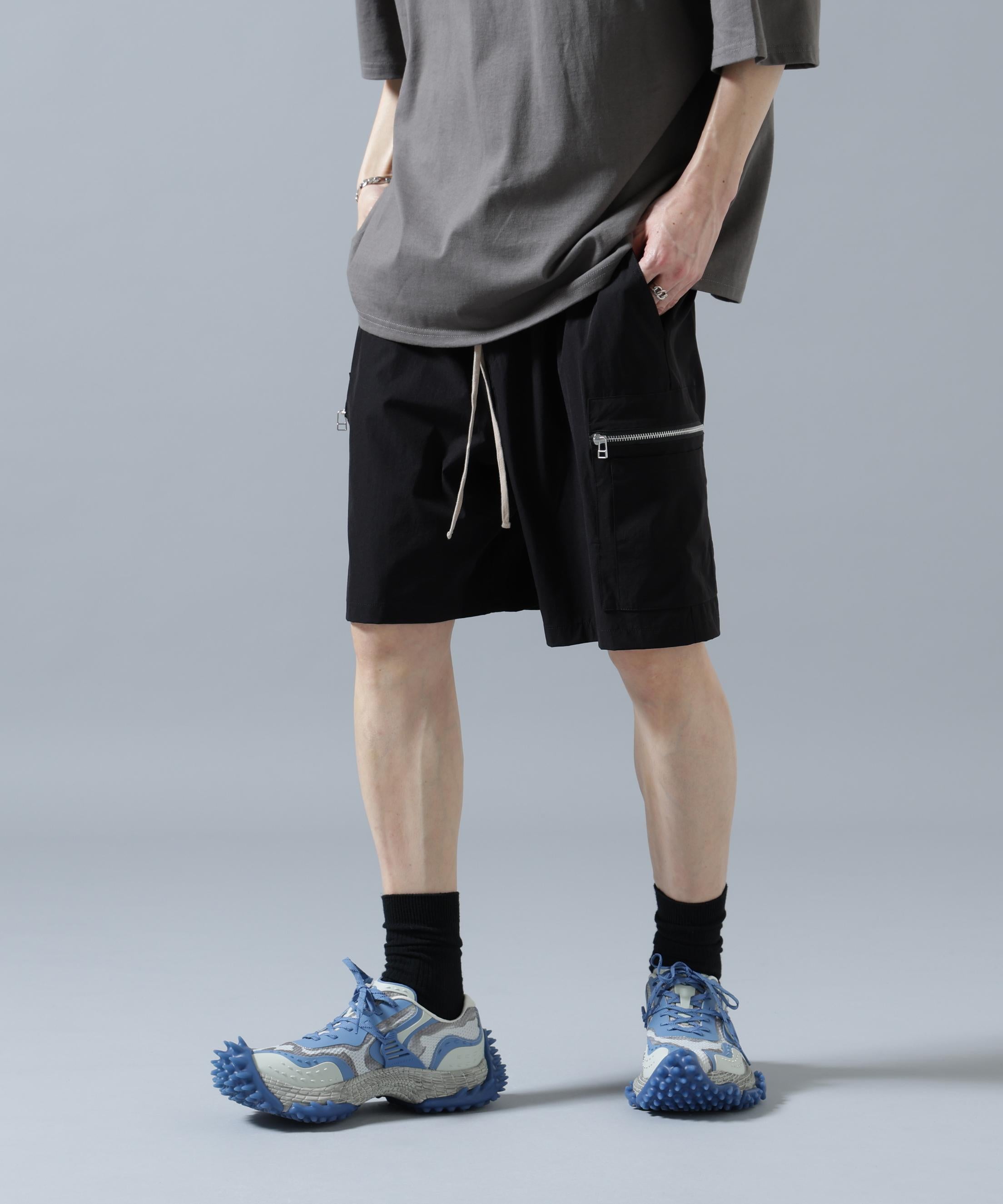 DankeSchon/ダンケシェーン/PTWILL FLAP CARGO SHORTS ブラック