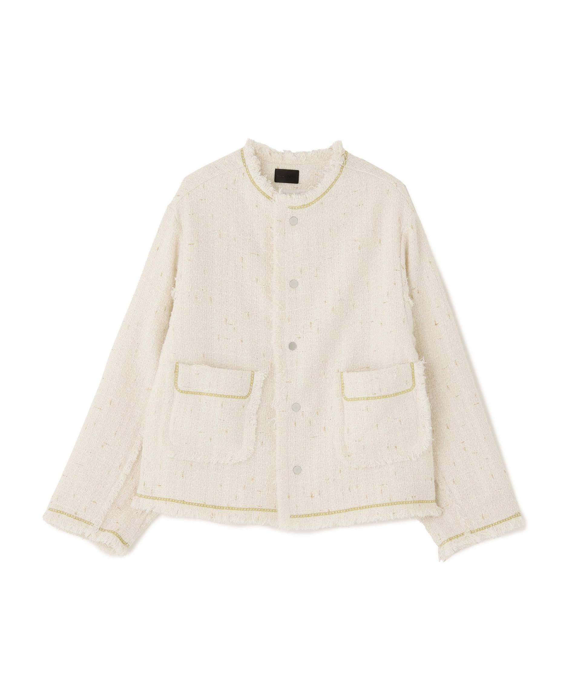 DankeSchon/ダンケシェーン/CHAIN EMR>OIDE>Y TWEED JACKET ホワイト