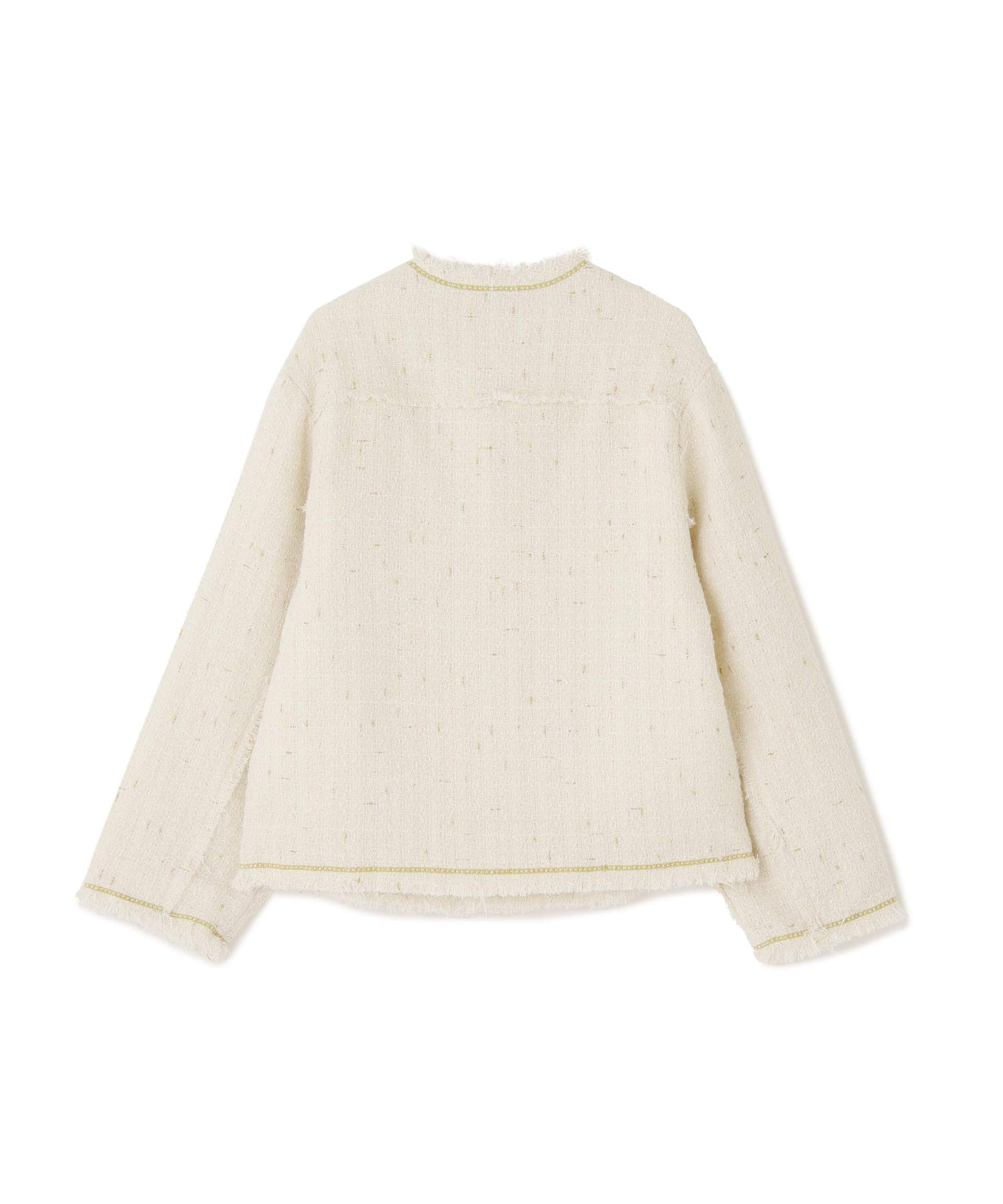 DankeSchon/ダンケシェーン/CHAIN EMR>OIDE>Y TWEED JACKET ホワイト