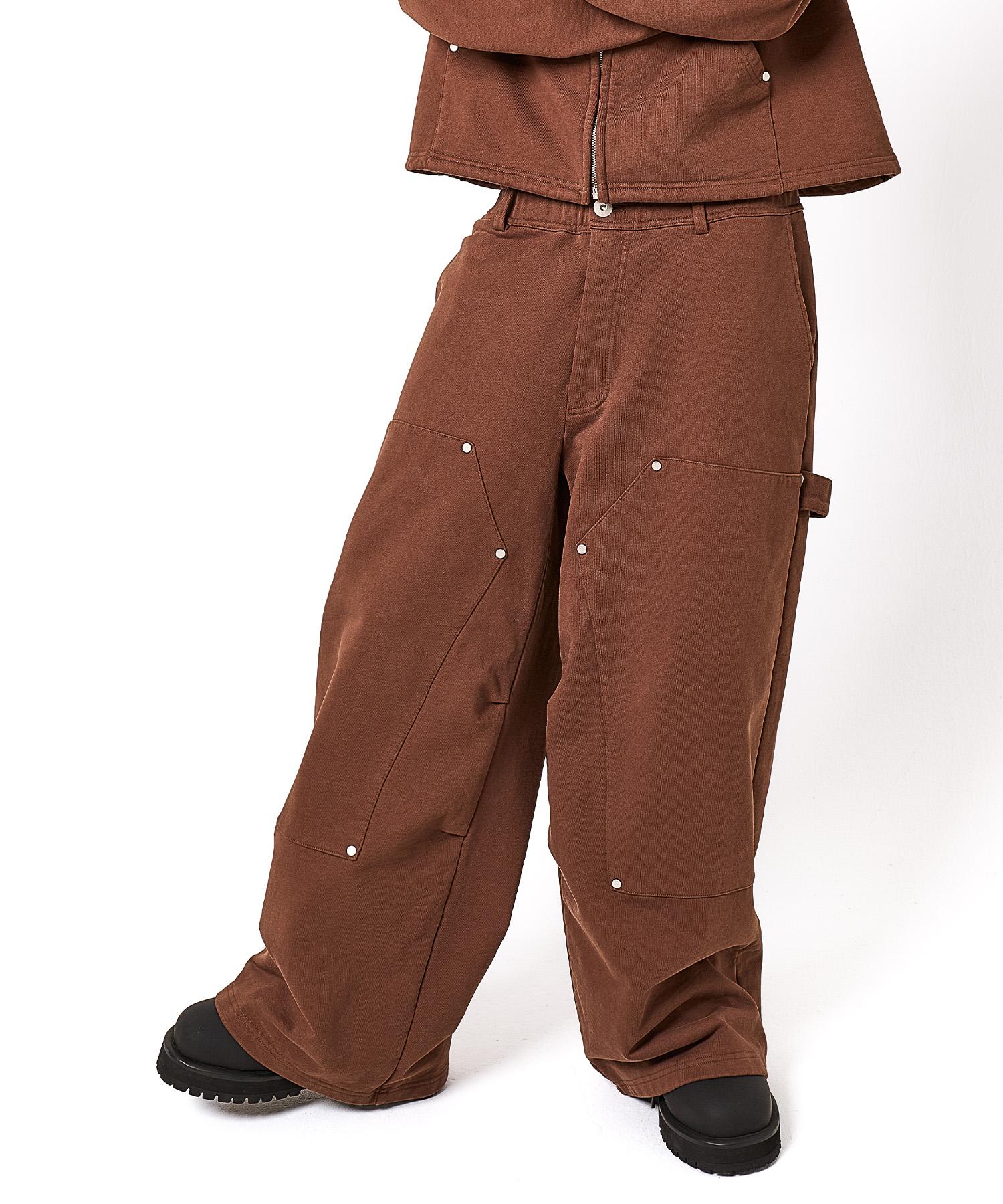 DankeSchon/ダンケシェーン/480HW SWEAT W-KNEE PAINTER PANTS ブラウン