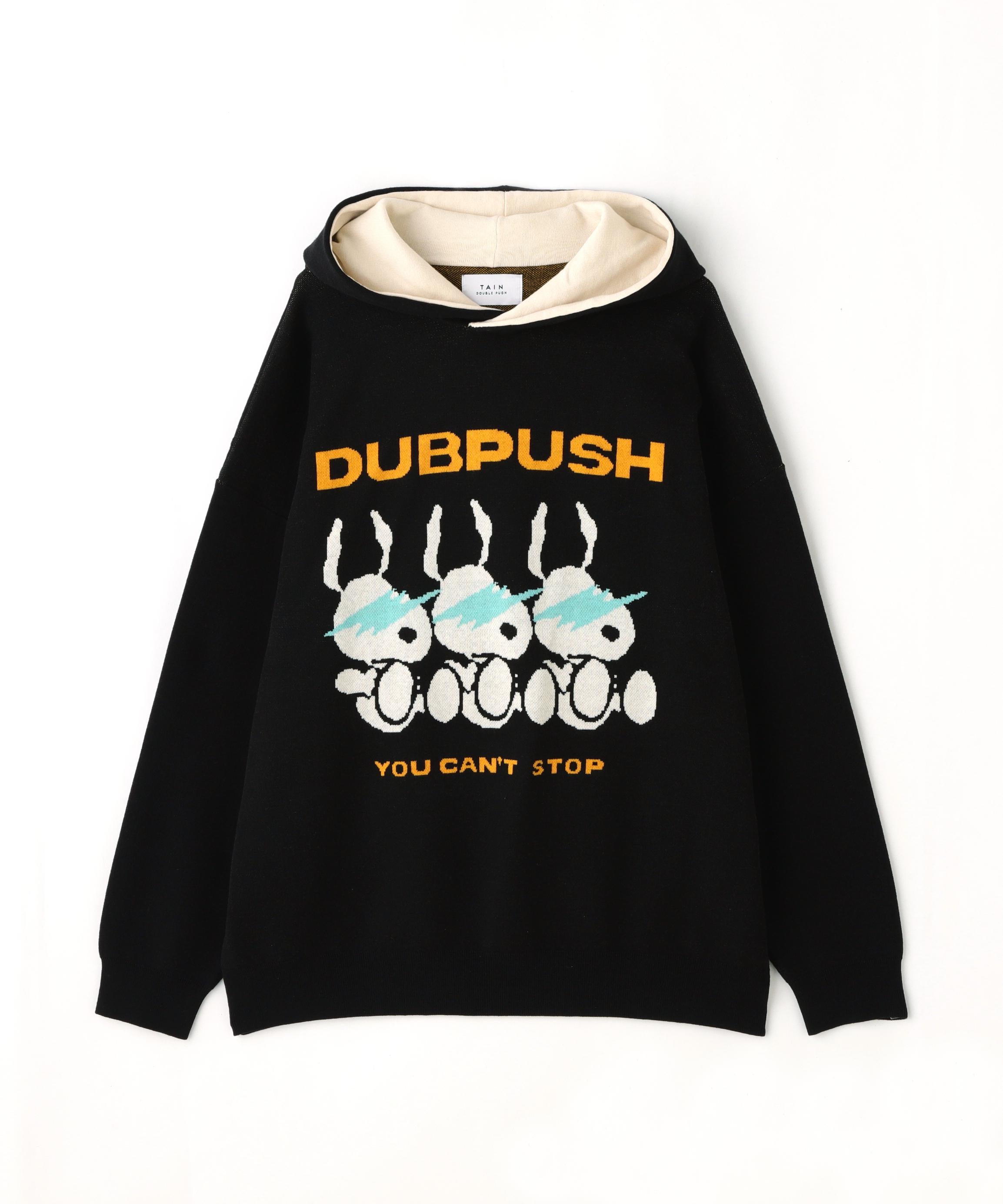 TAIN DOURLE PUSH/タインダブルプッシュ/Exc. KNIT HOODIE ブラック