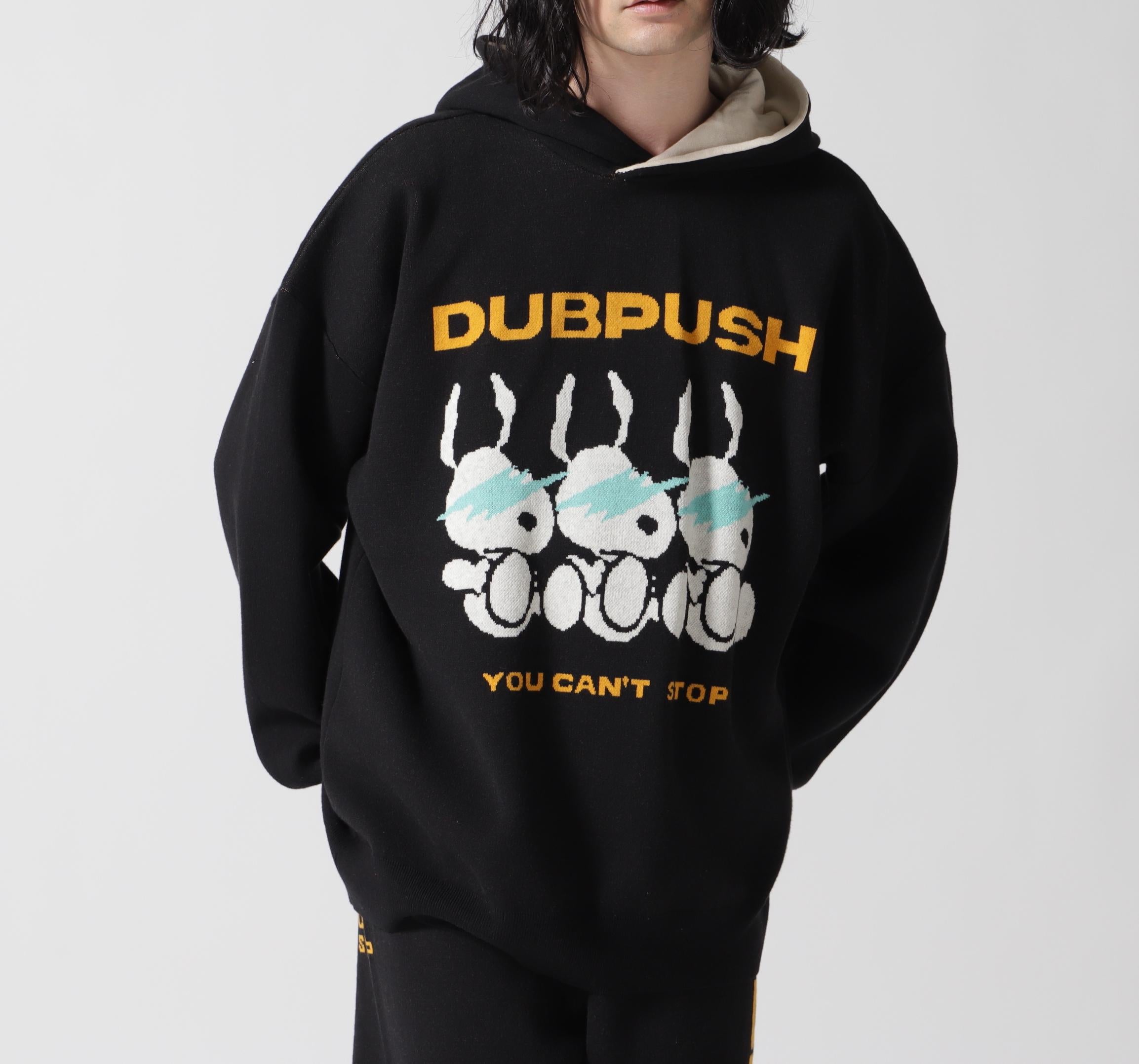 TAIN DOURLE PUSH/タインダブルプッシュ/Exc. KNIT HOODIE ブラック