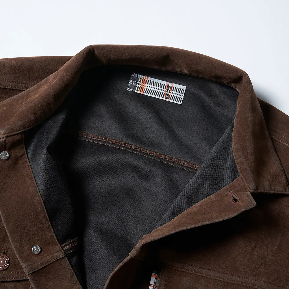 Suede Leather Trucker JKT