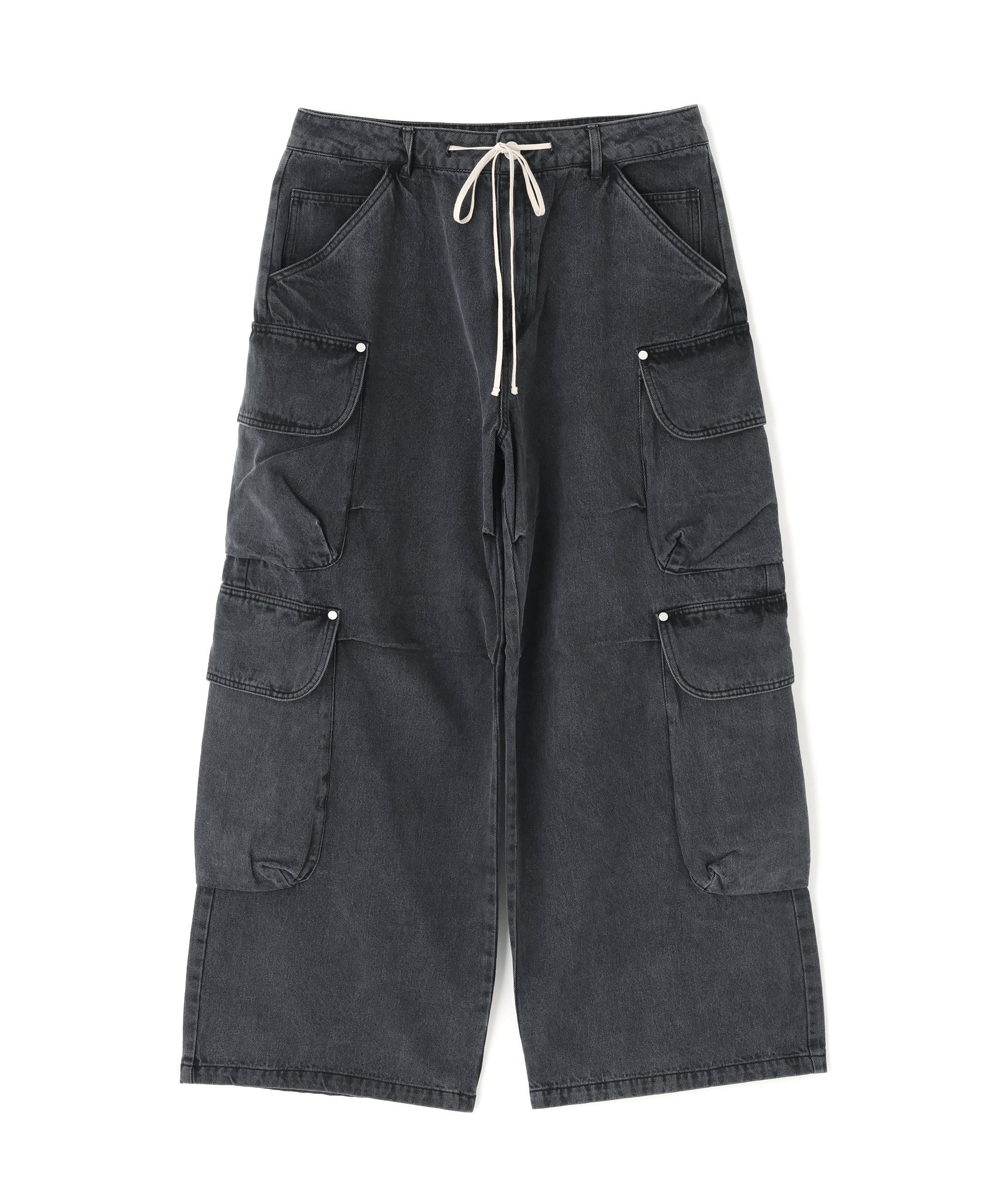 DankeSchon/ダンケシェーン/12OZ CHEMICAL DENIM CARGO PANTS ブラック