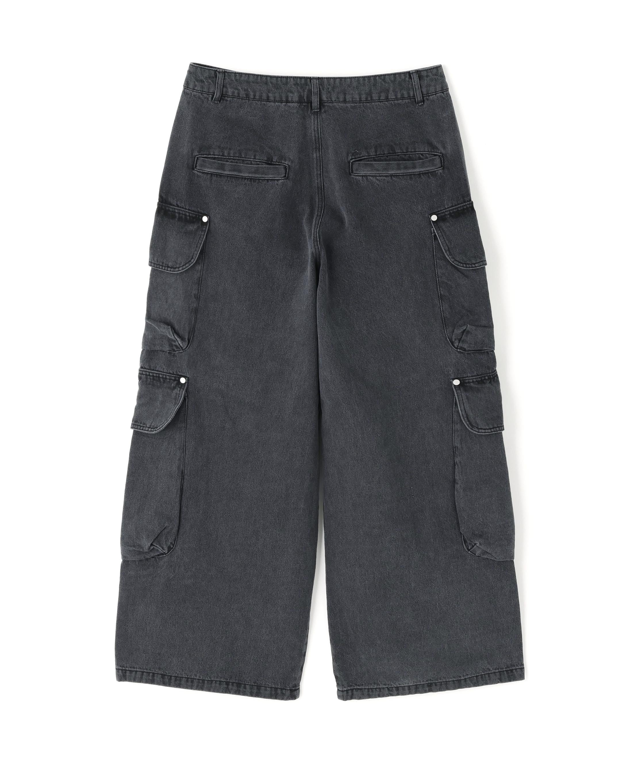 DankeSchon/ダンケシェーン/12OZ CHEMICAL DENIM CARGO PANTS ブラック