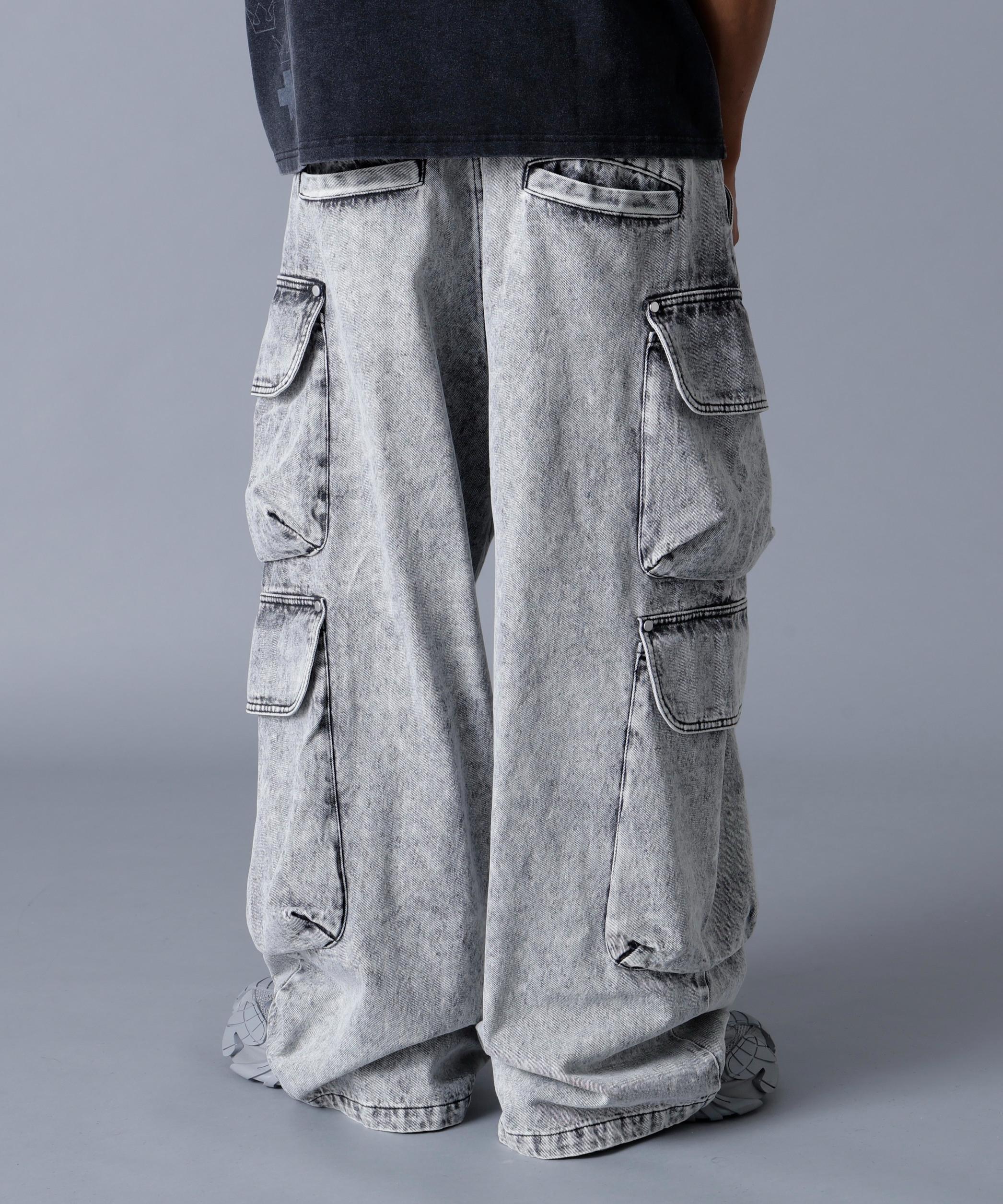 DankeSchon/ダンケシェーン/12OZ CHEMICAL DENIM CARGO PANTS グレー