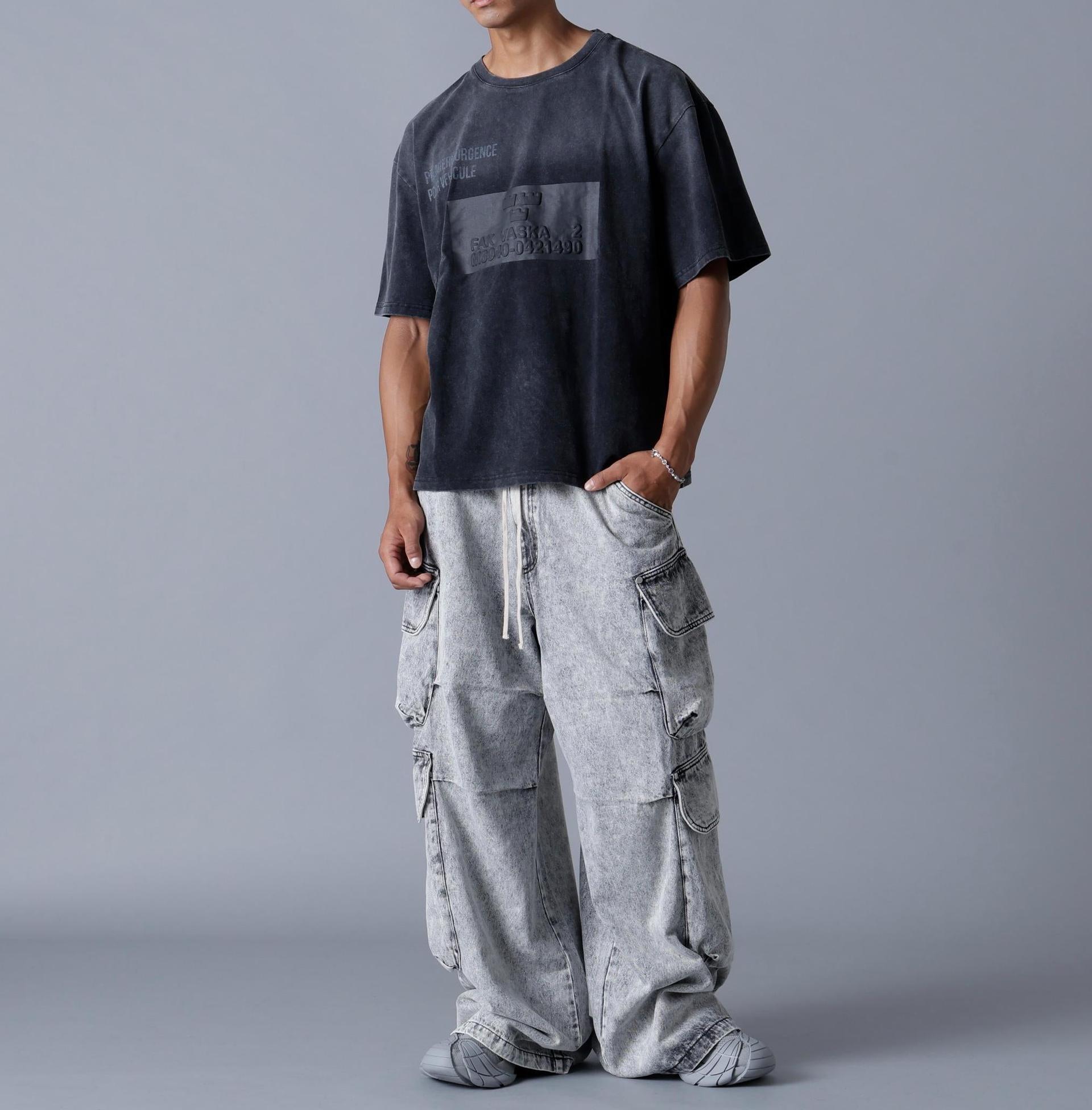 DankeSchon/ダンケシェーン/12OZ CHEMICAL DENIM CARGO PANTS グレー