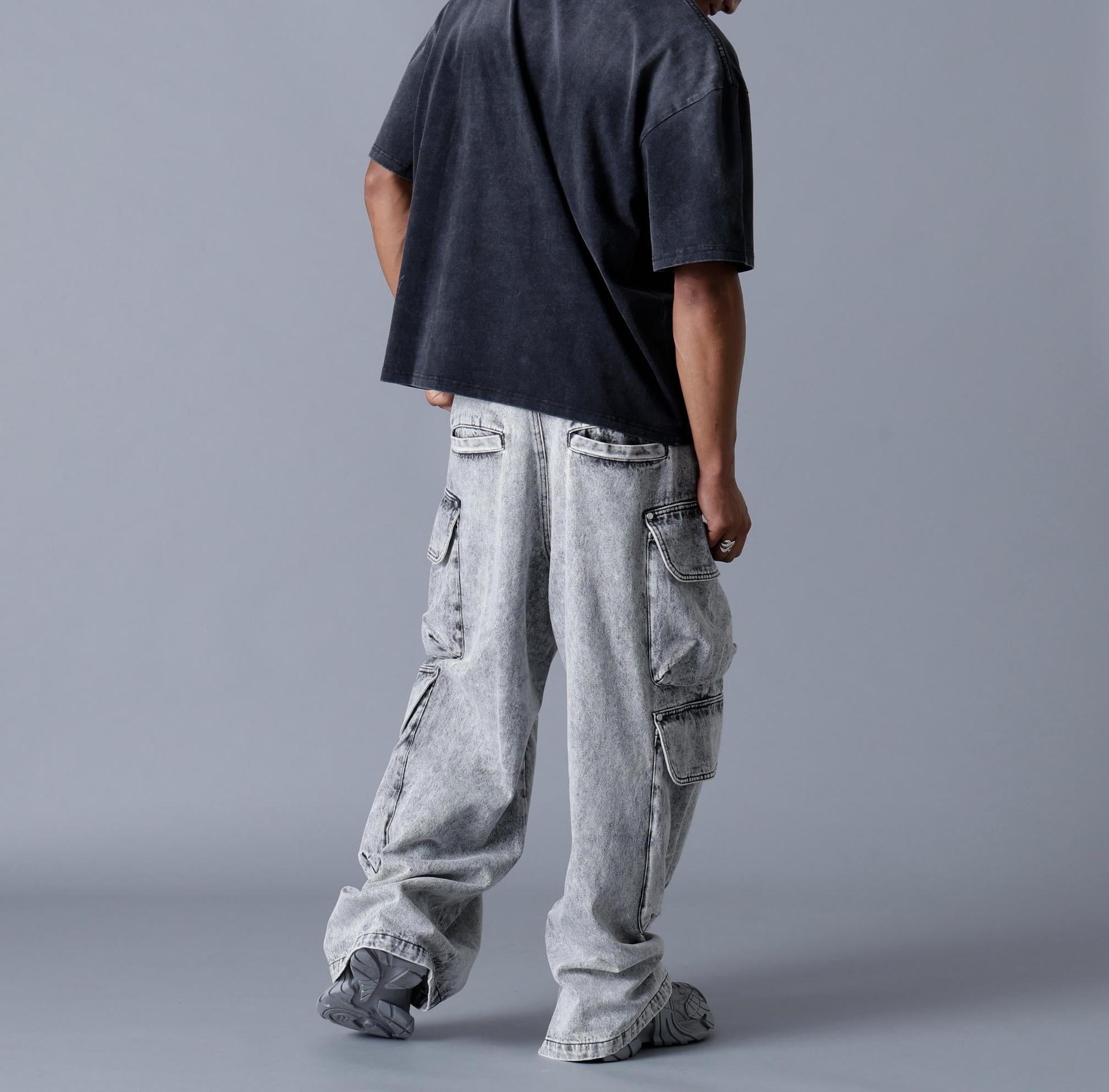 DankeSchon/ダンケシェーン/12OZ CHEMICAL DENIM CARGO PANTS グレー