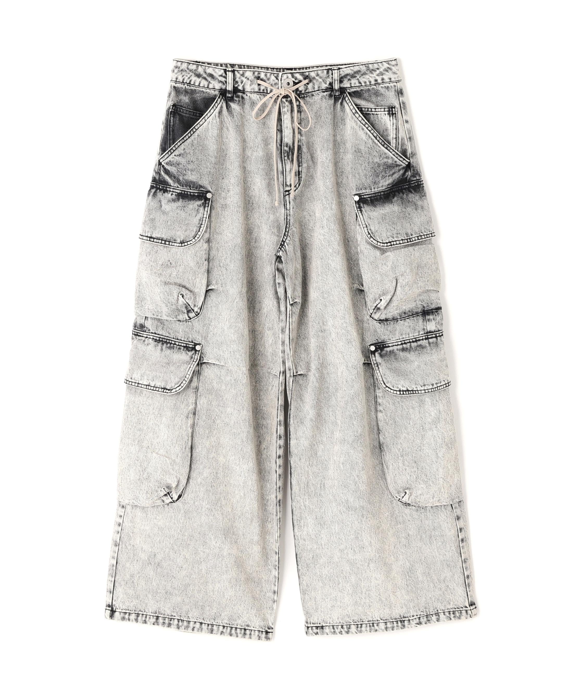 DankeSchon/ダンケシェーン/12OZ CHEMICAL DENIM CARGO PANTS グレー