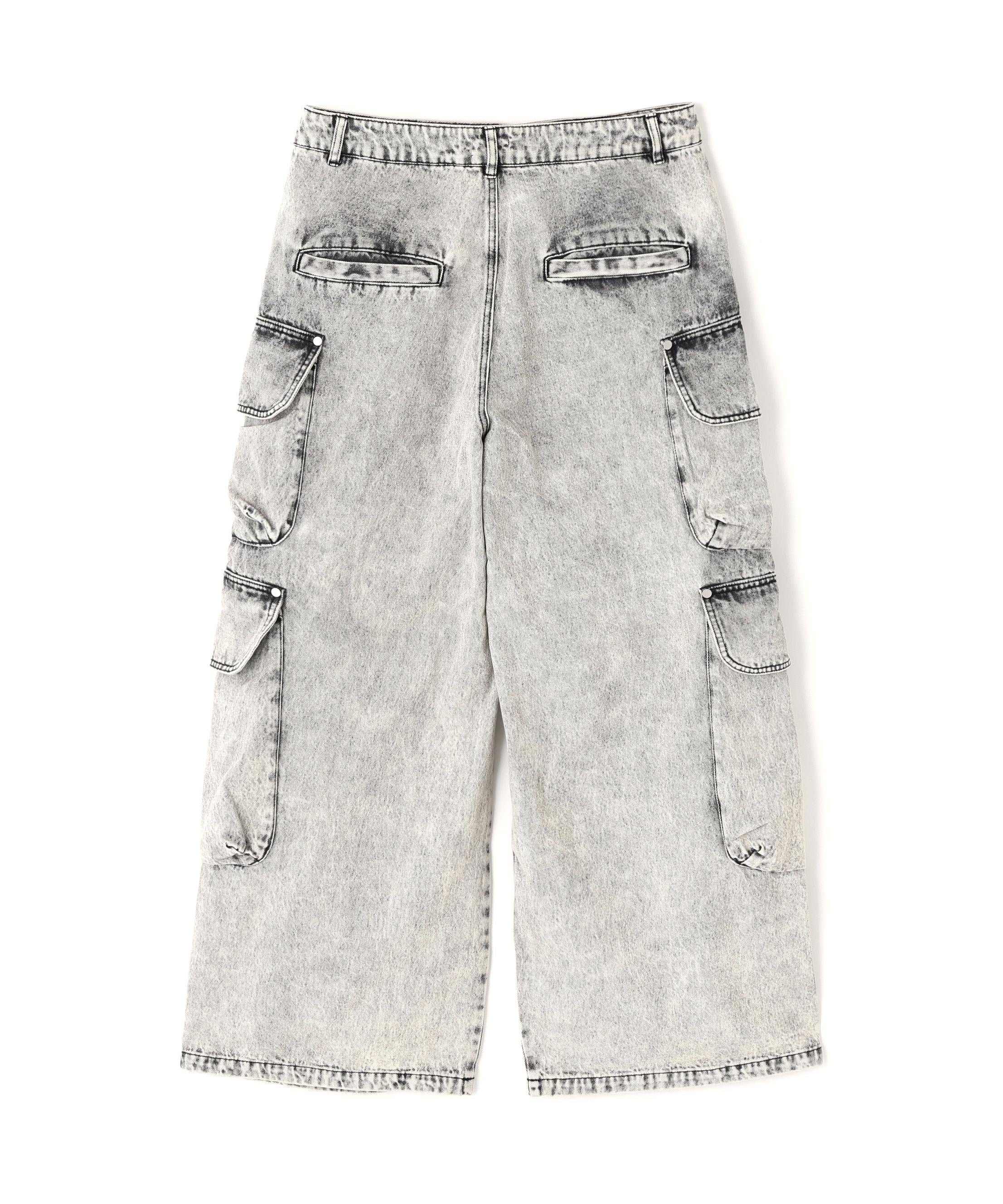 DankeSchon/ダンケシェーン/12OZ CHEMICAL DENIM CARGO PANTS グレー