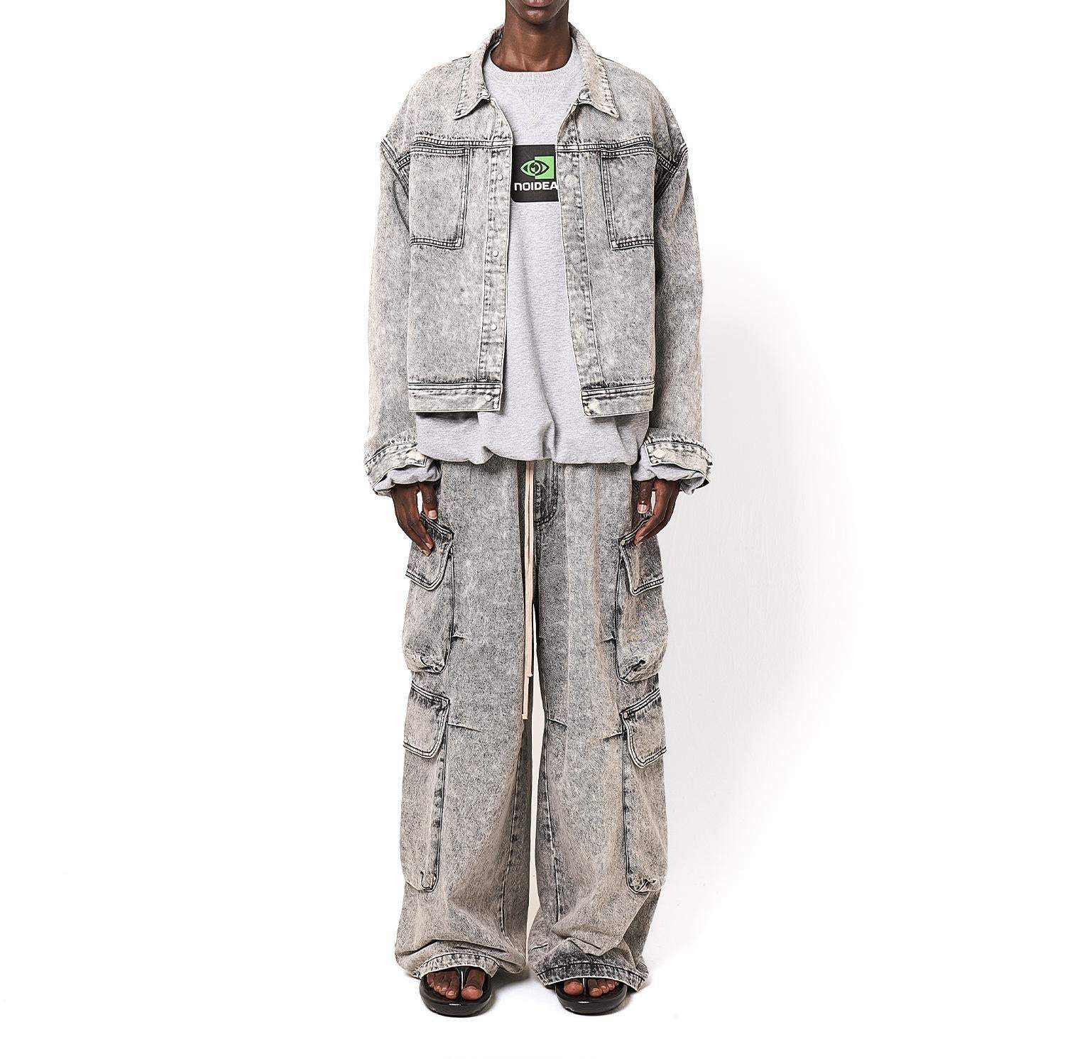 DankeSchon/ダンケシェーン/12OZ CHEMICAL DENIM CARGO PANTS グレー