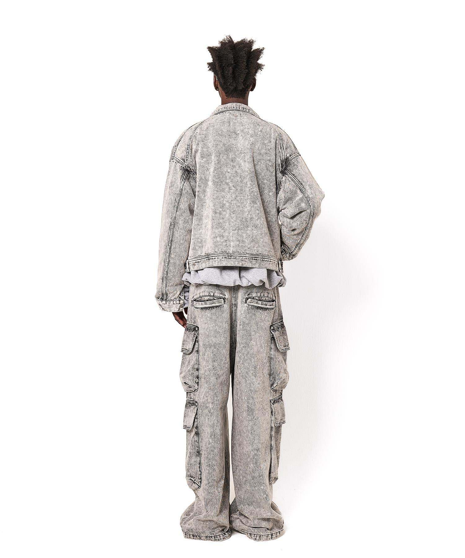 DankeSchon/ダンケシェーン/12OZ CHEMICAL DENIM CARGO PANTS グレー