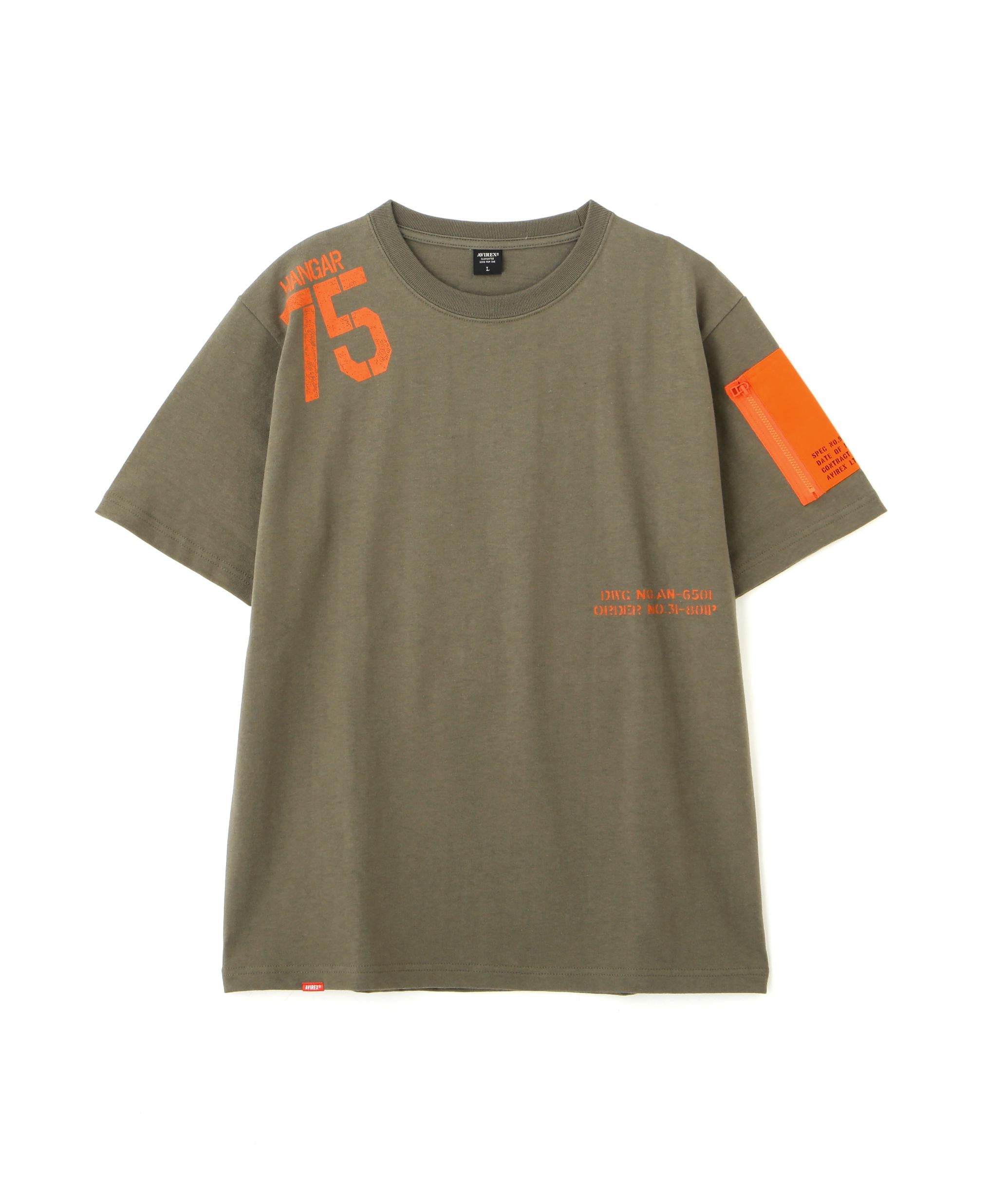 《WER&DEPOT限定》 >EMODEL DESIGN C>EW NECK T-SHI>T/リモデルデザイン半袖Tシャツ オリーブ