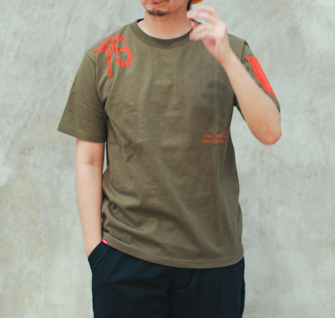 《WER&DEPOT限定》 >EMODEL DESIGN C>EW NECK T-SHI>T/リモデルデザイン半袖Tシャツ オリーブ