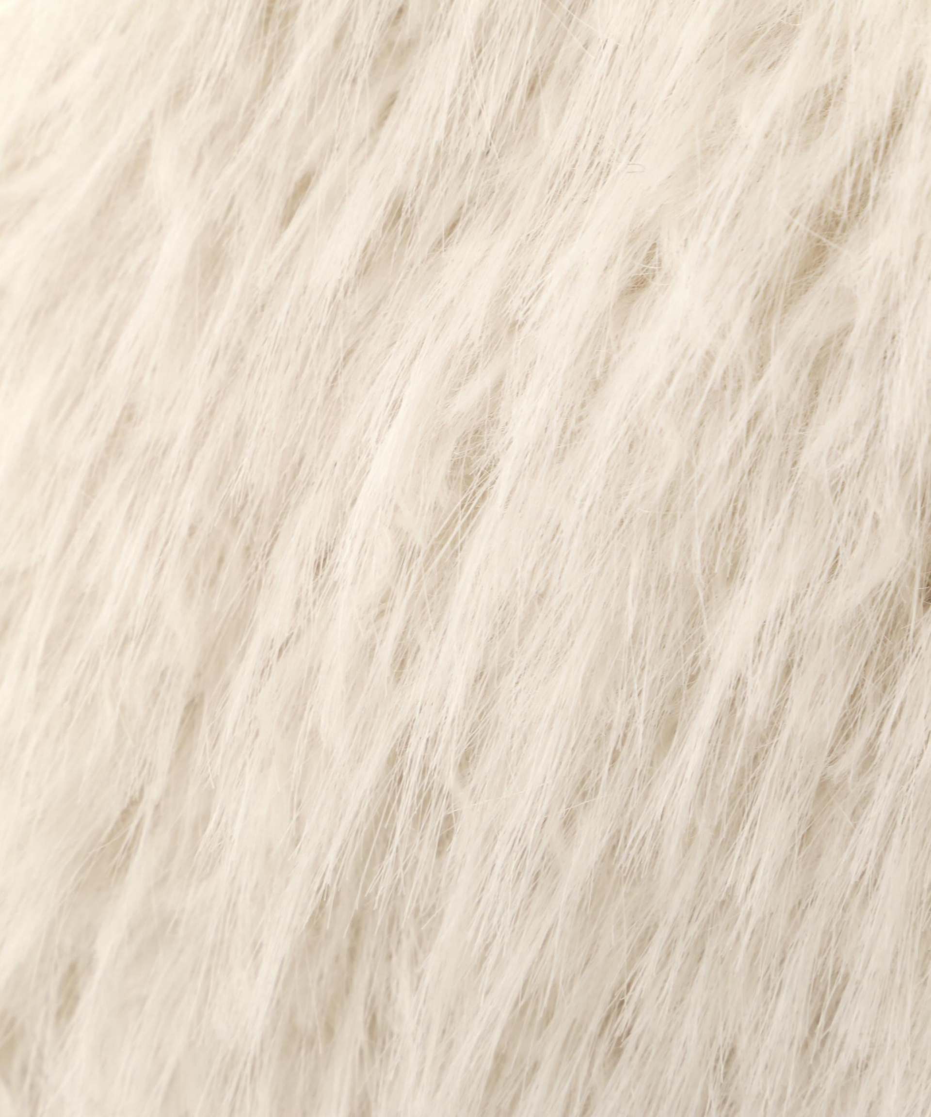 リボンダッフルショートファーコート ホワイト