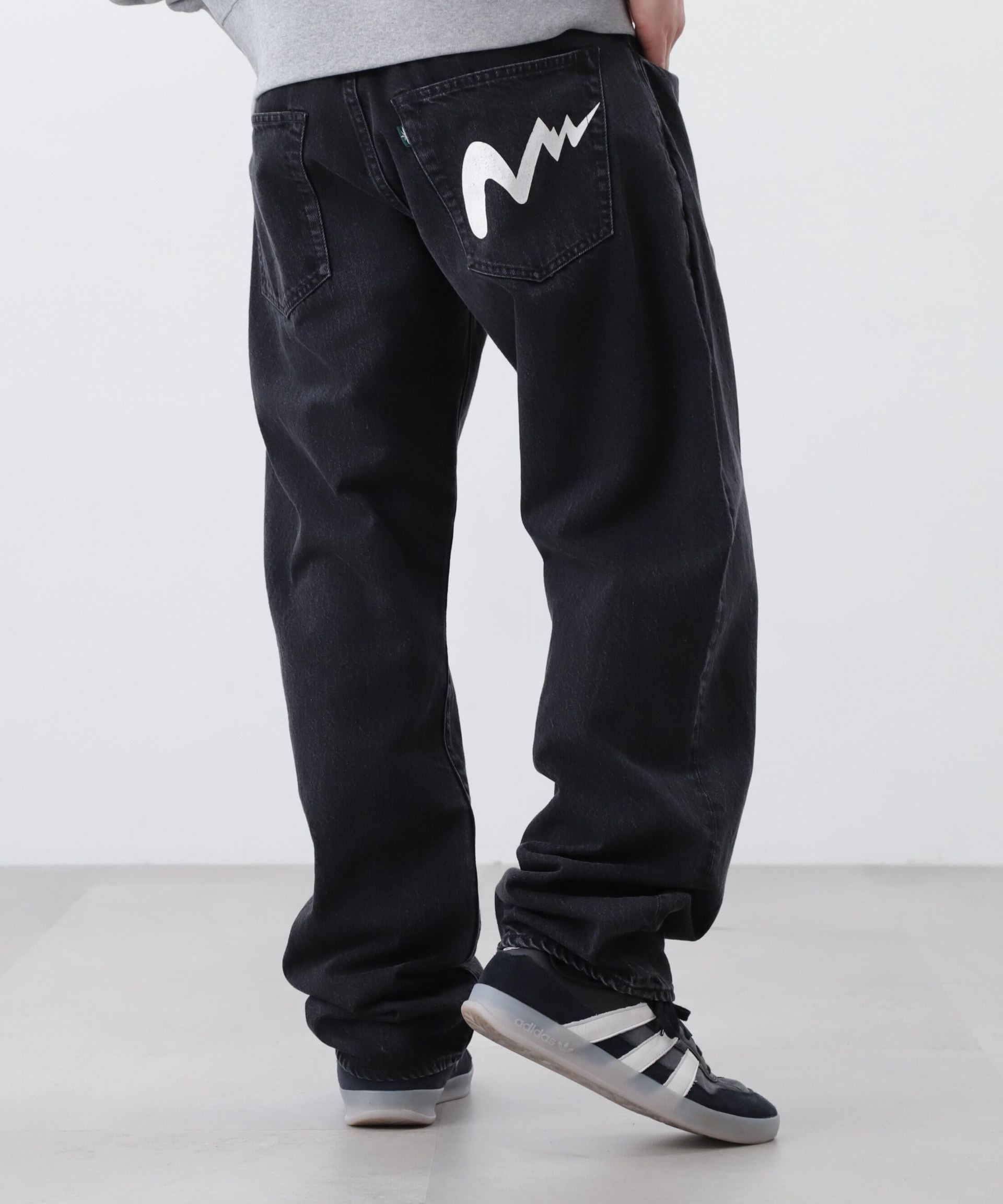 MANASTASH/マナスタッシュ/MS DENIM SKATE> PANTS/デニムスケートパンツ ブラックユーズド1