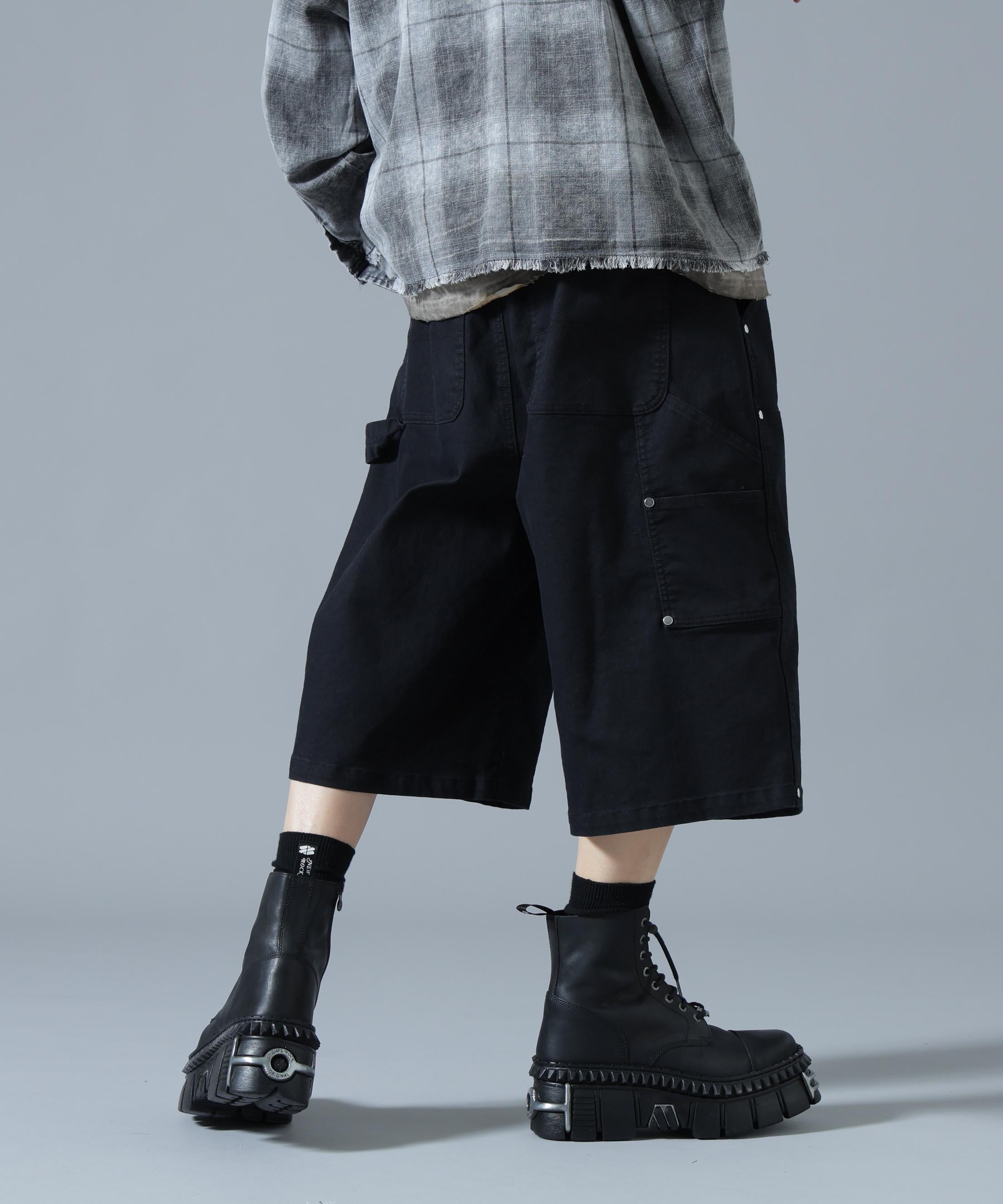 DankeSchon/ダンケシェーン/TCBLK W-KNEE SHORTS ブラック