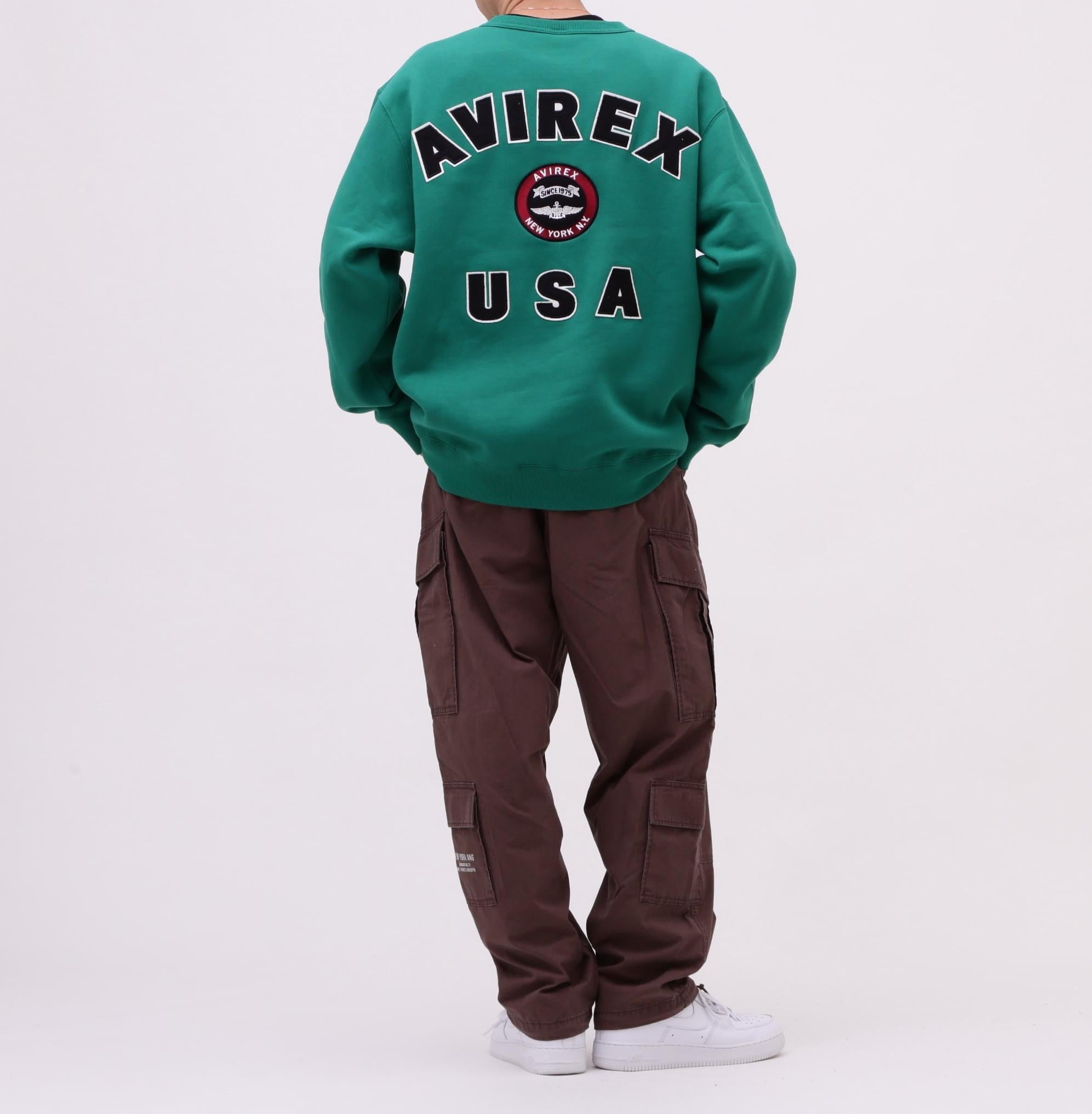 VARSITY LOGO CREW NECK SWEAT /バーシティ ロゴ クルーネック スウェ グリーン