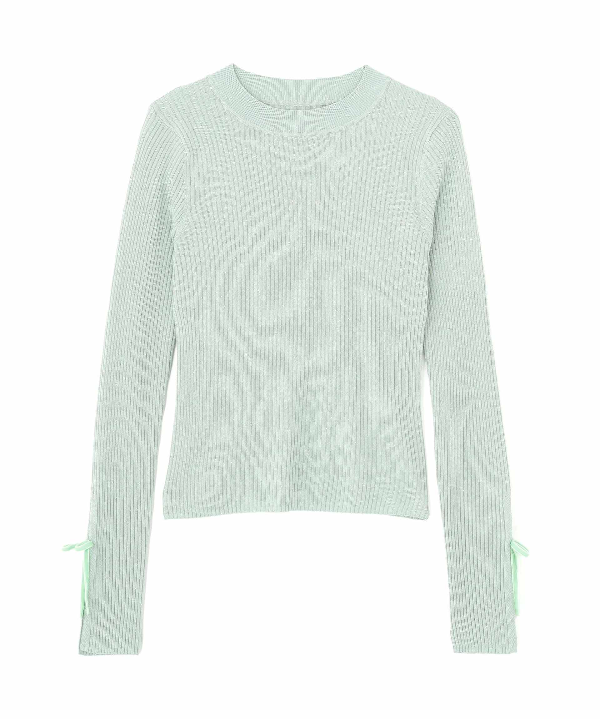 スパンコールコンパクトリブニット グリーン