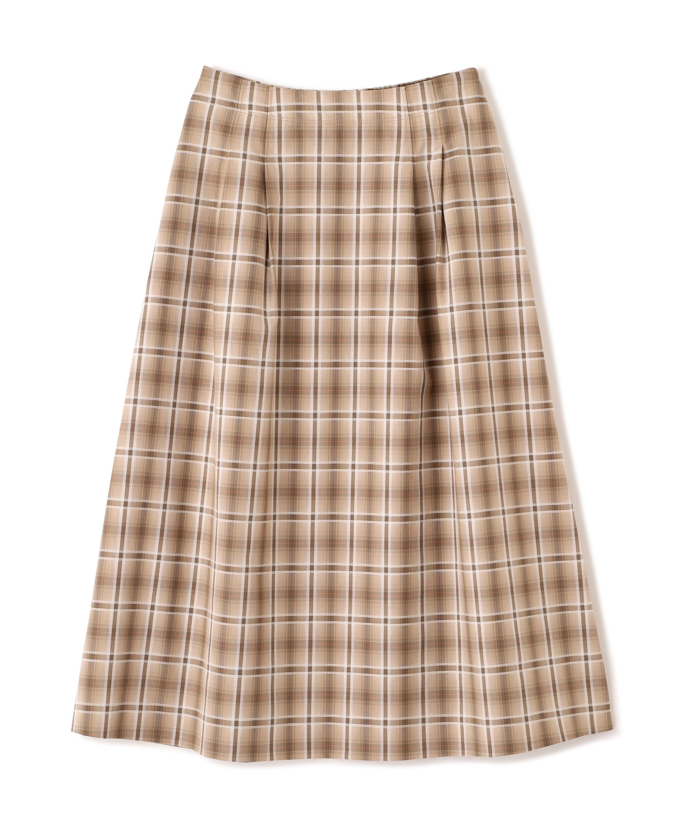 ◆オリジナル先染めチェックタックスカート ベージュチェック3