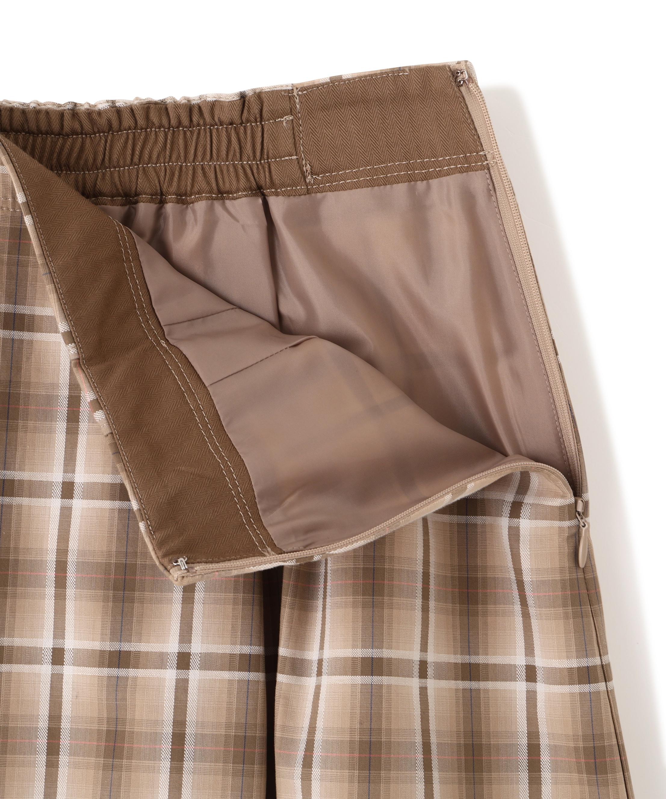 ◆オリジナル先染めチェックタックスカート ベージュチェック3