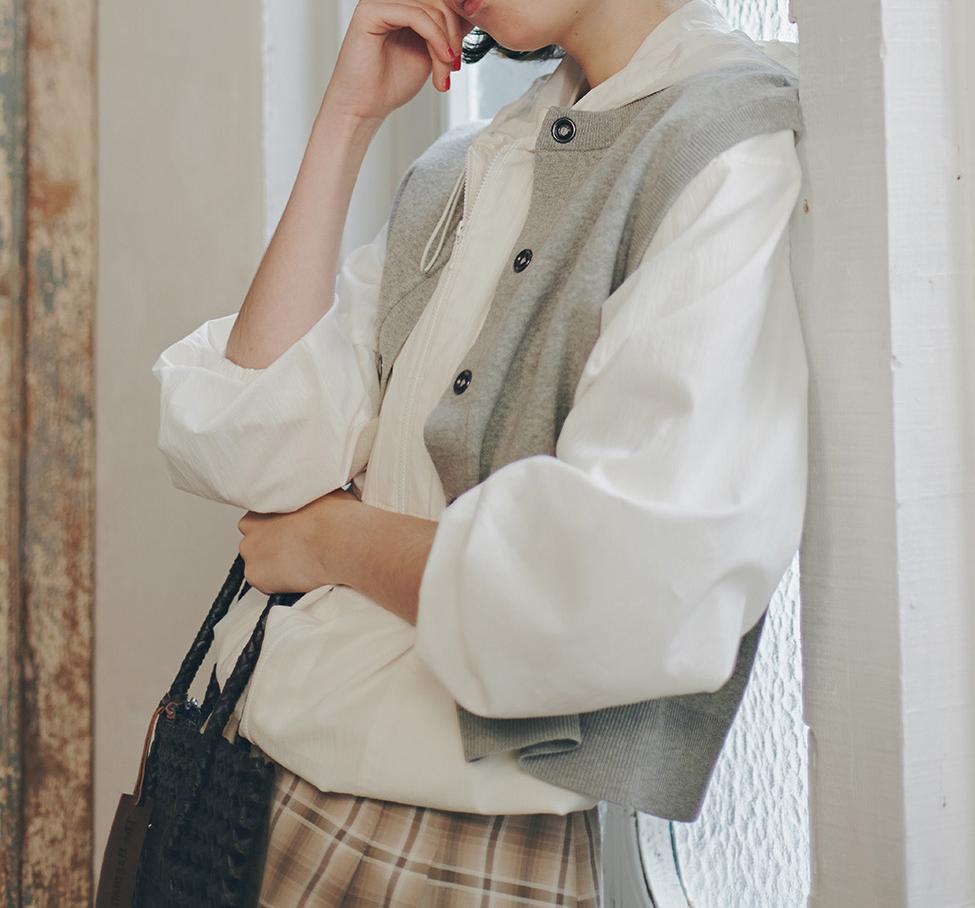 ◆オリジナル先染めチェックタックスカート ベージュチェック3