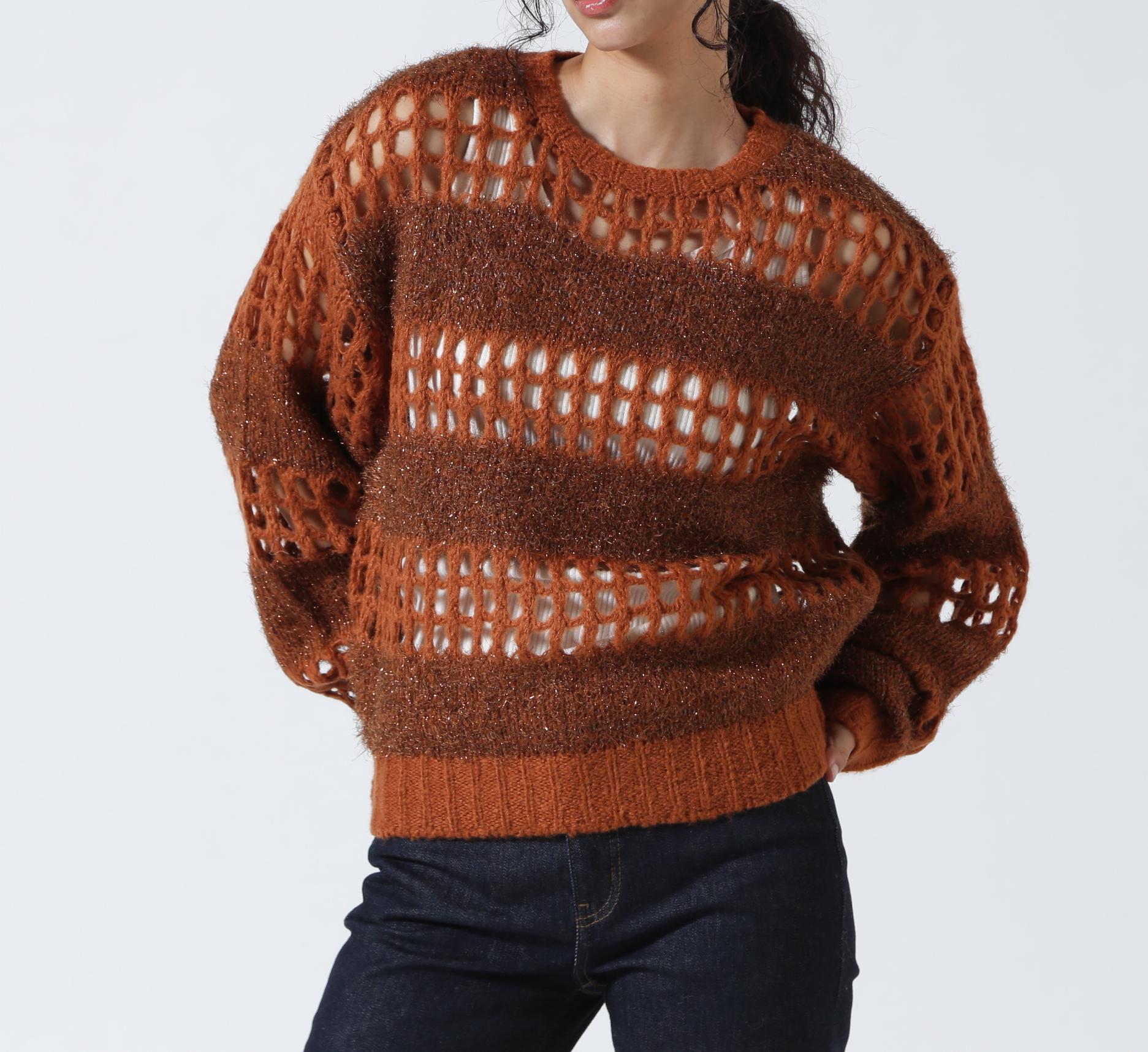 ANNA SUI NYC/アナ スイ エヌワイシー/ラメシャギーニットプルオーバー ブラウン