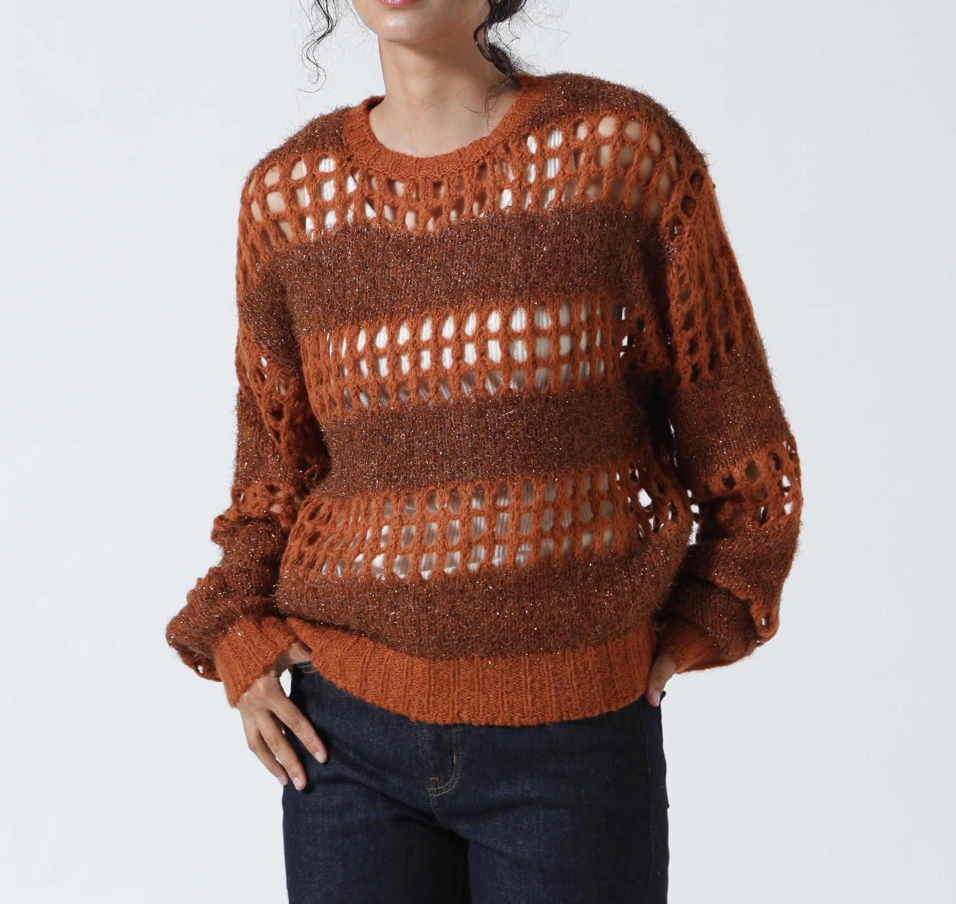 ANNA SUI NYC/アナ スイ エヌワイシー/ラメシャギーニットプルオーバー ブラウン