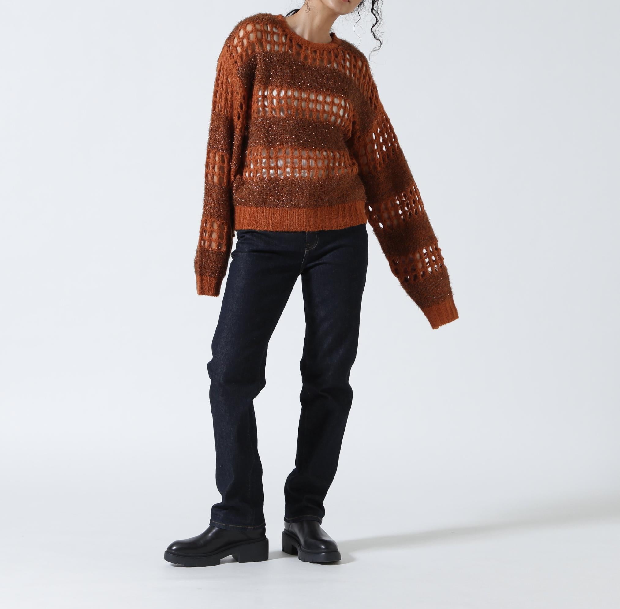 ANNA SUI NYC/アナ スイ エヌワイシー/ラメシャギーニットプルオーバー ブラウン