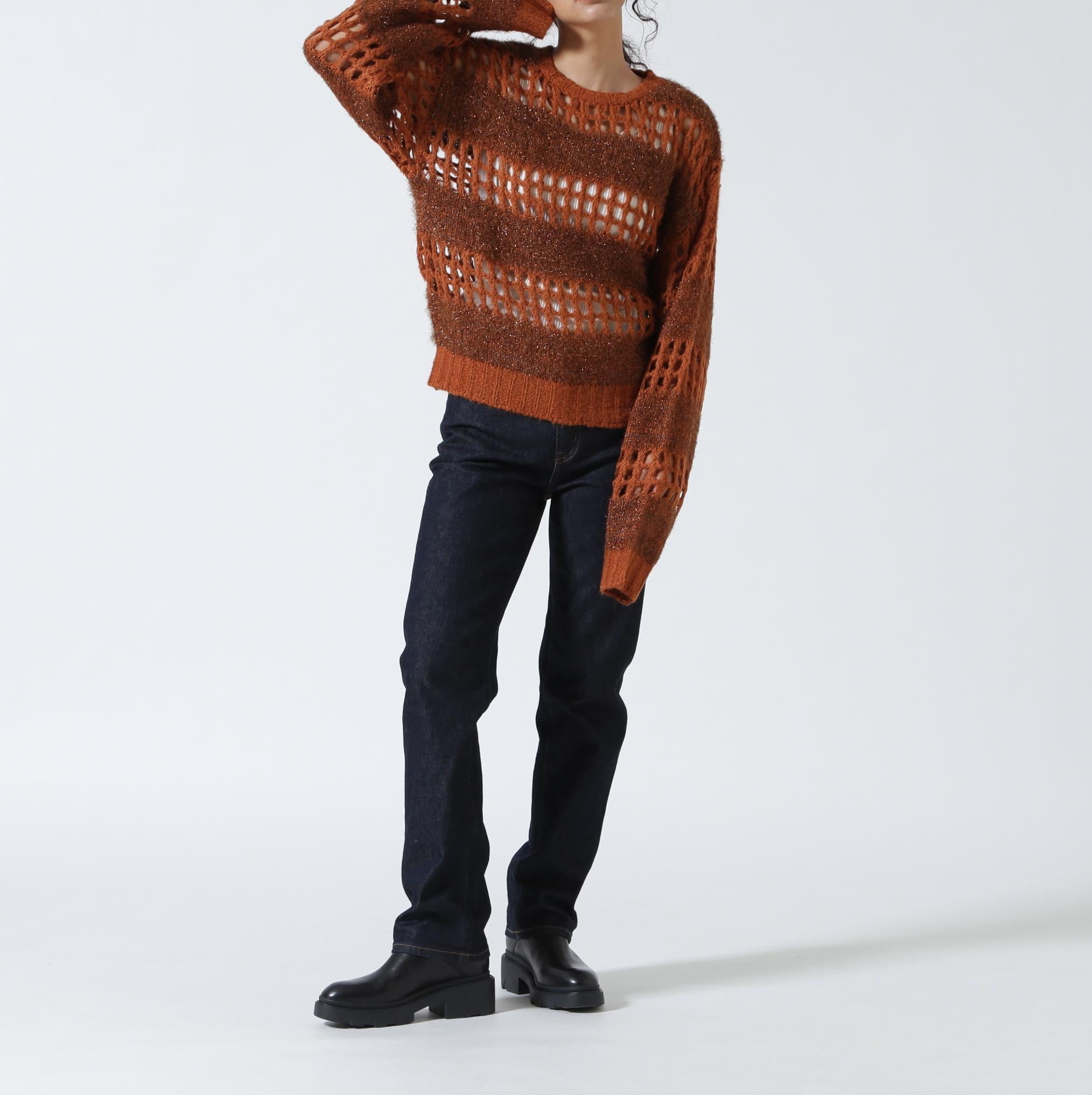 ANNA SUI NYC/アナ スイ エヌワイシー/ラメシャギーニットプルオーバー ブラウン