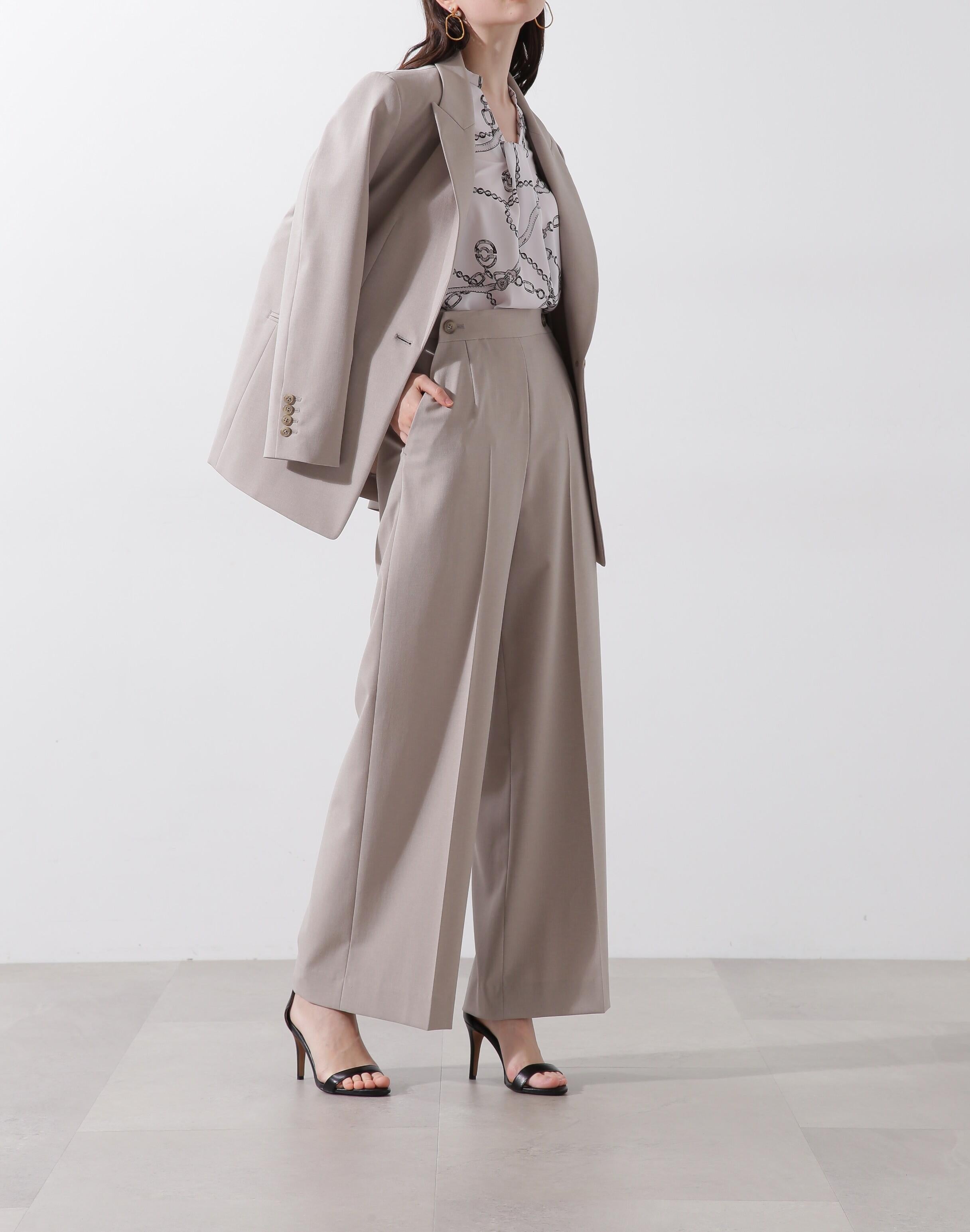 ◆ストライプセットアップパンツ ベージュ